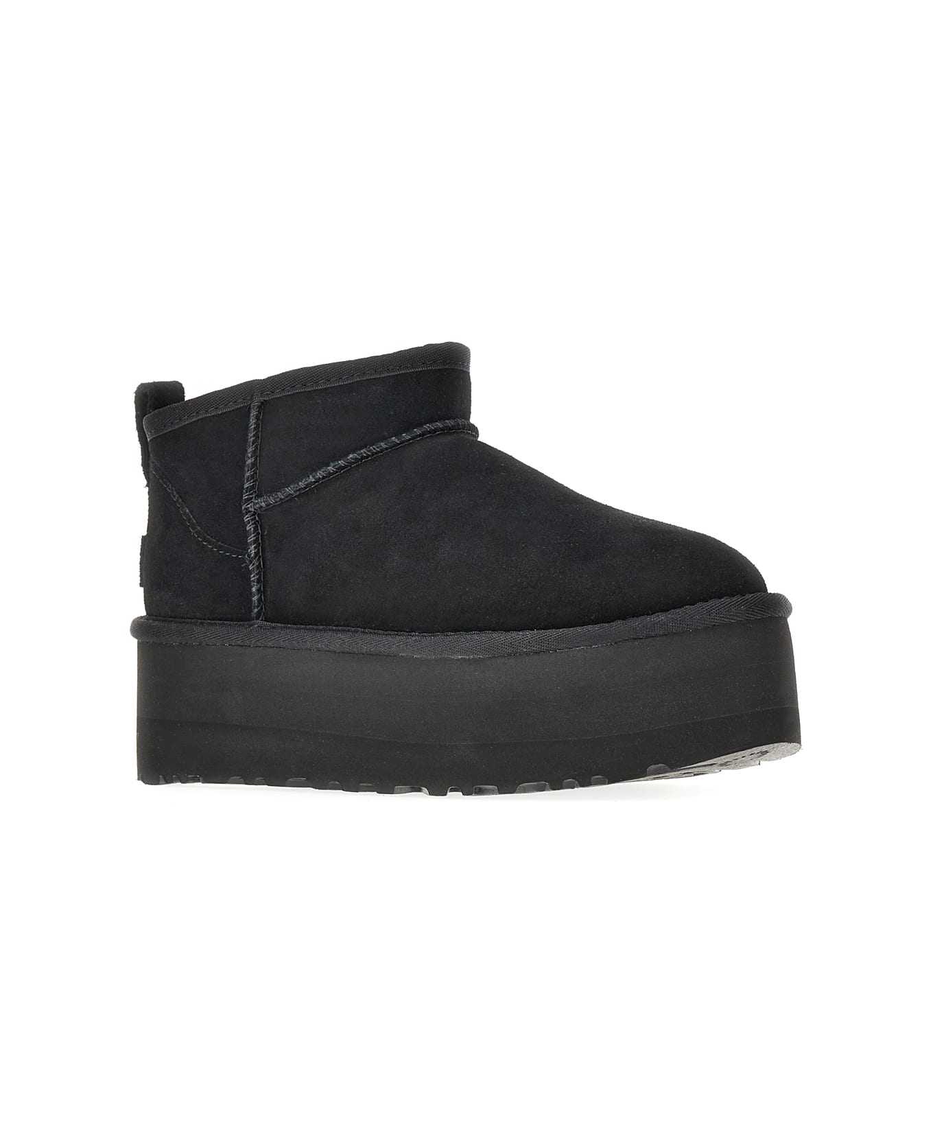 UGG Black Suede Classic Ultra Mini Ankle Boots - BLACK