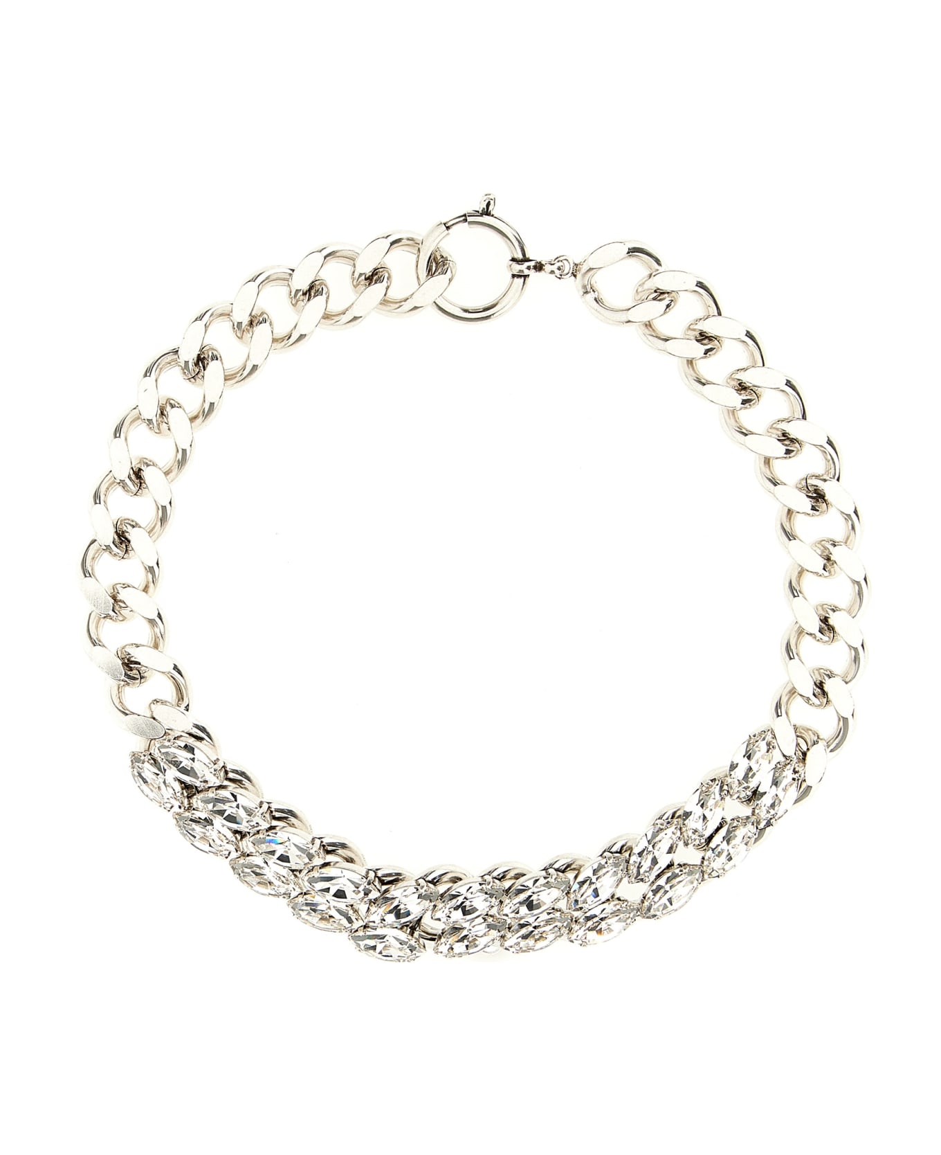 Isabel Marant Chain Necklace With Crystals - Silver