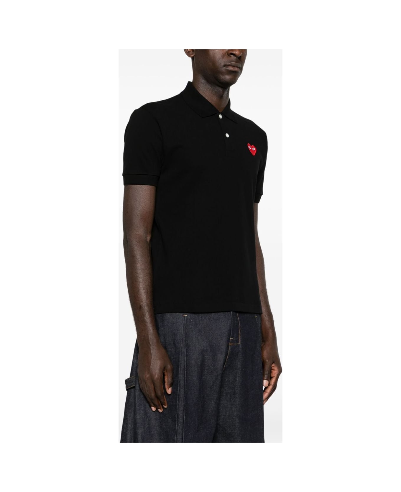 Comme des Garçons Cotton Polo Shirt - Black