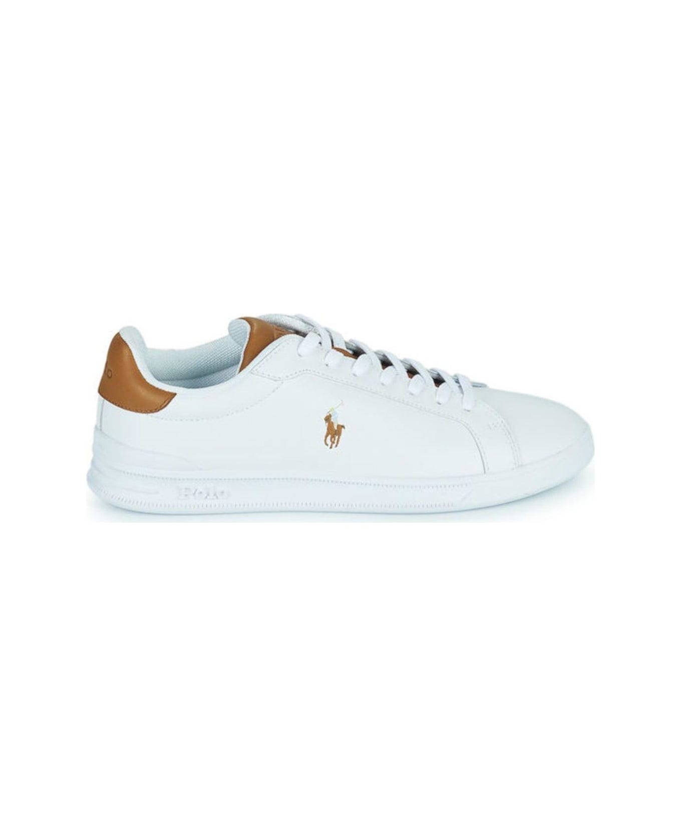Polo Ralph Lauren Logo Embroidered Lace-up Sneakers - White