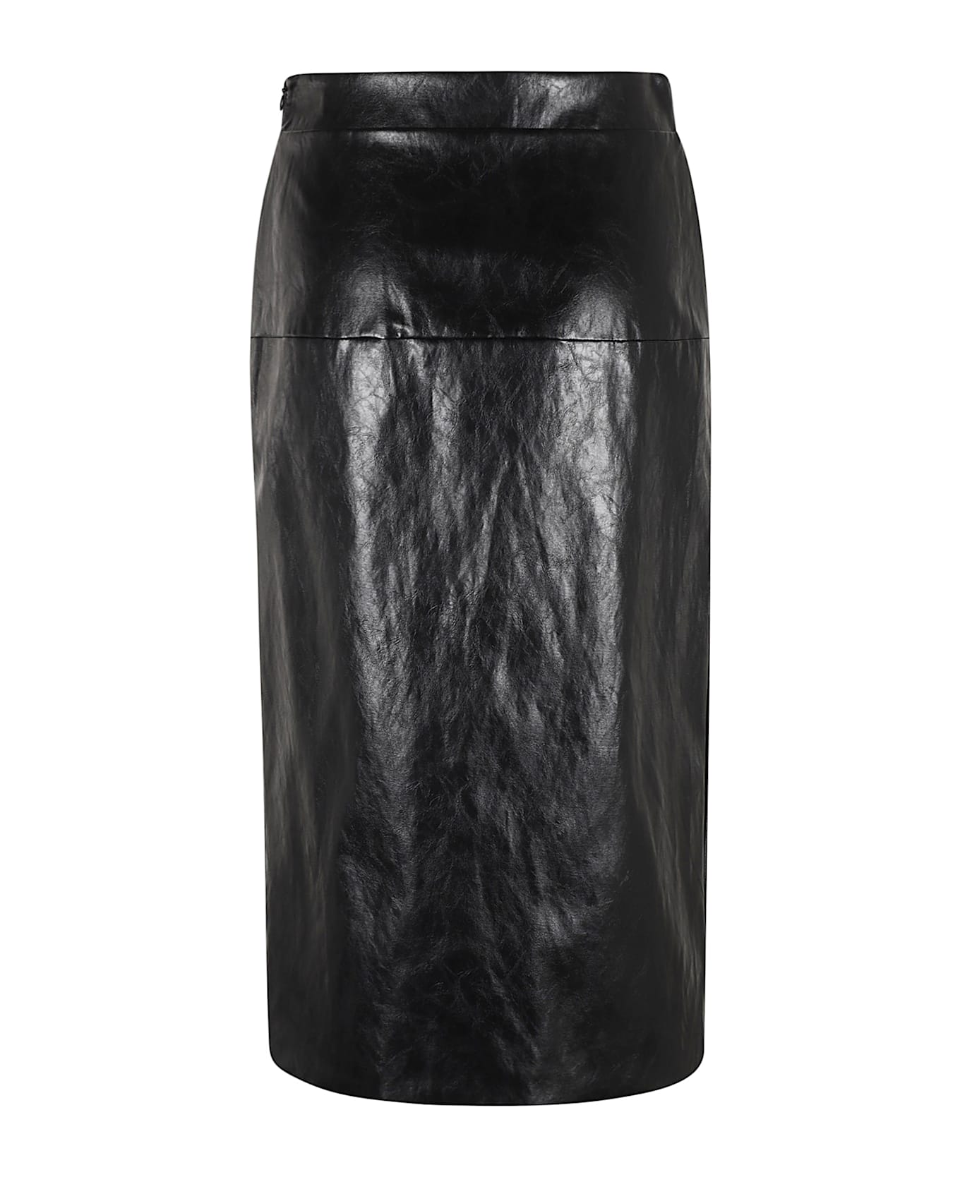 Federica Tosi Front Slit Shiny Skirt - Black