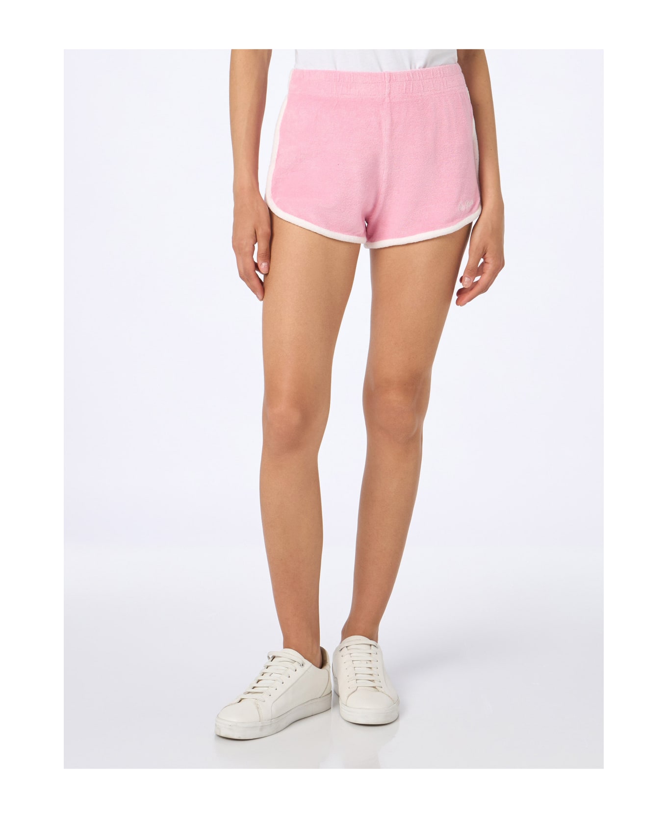 MC2 Saint Barth Woman Terry Cotton Pull Up Shorts Francine - PINK
