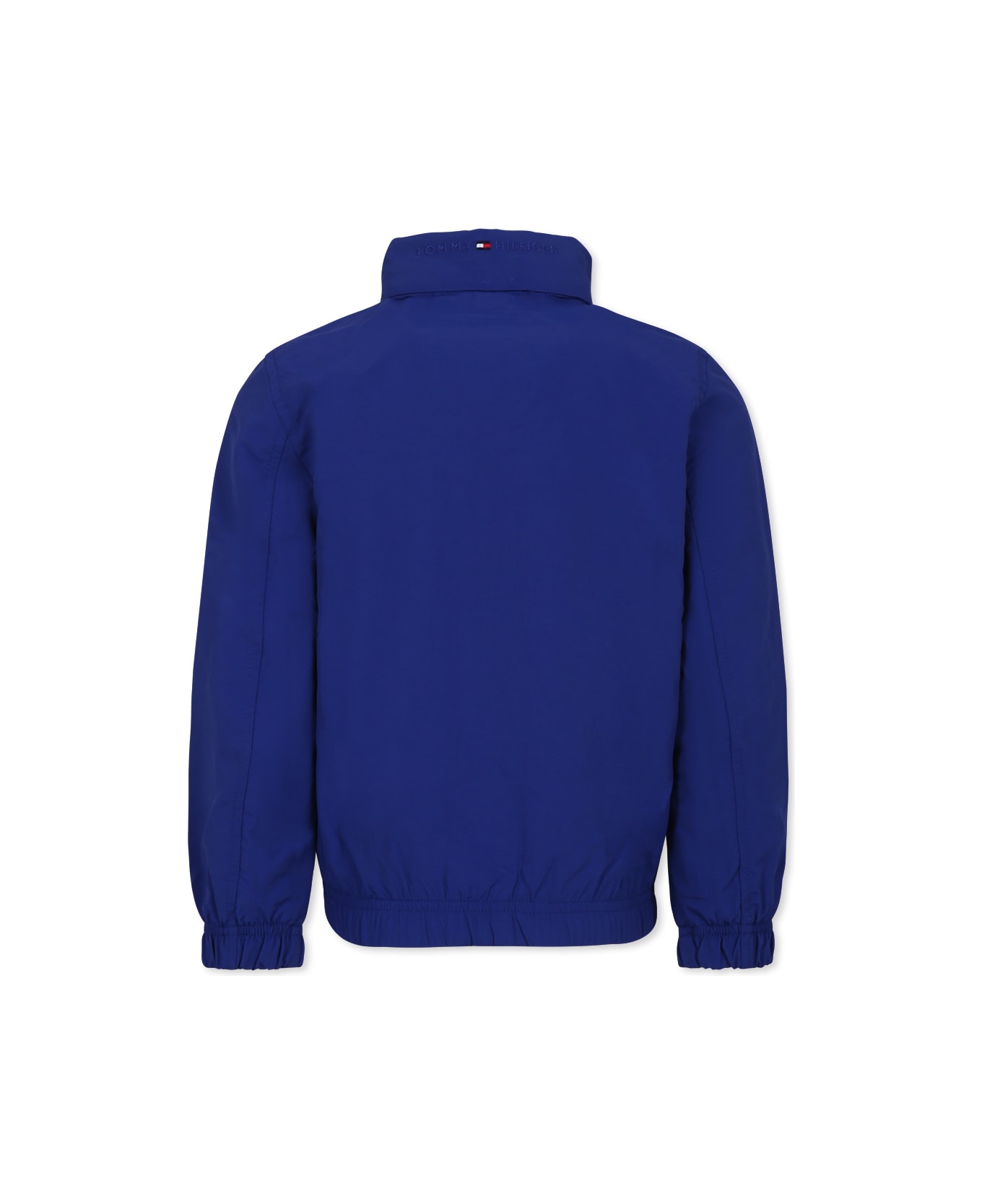 Tommy Hilfiger Blue Windbreaker Jacket For Boy With Logo - Blue