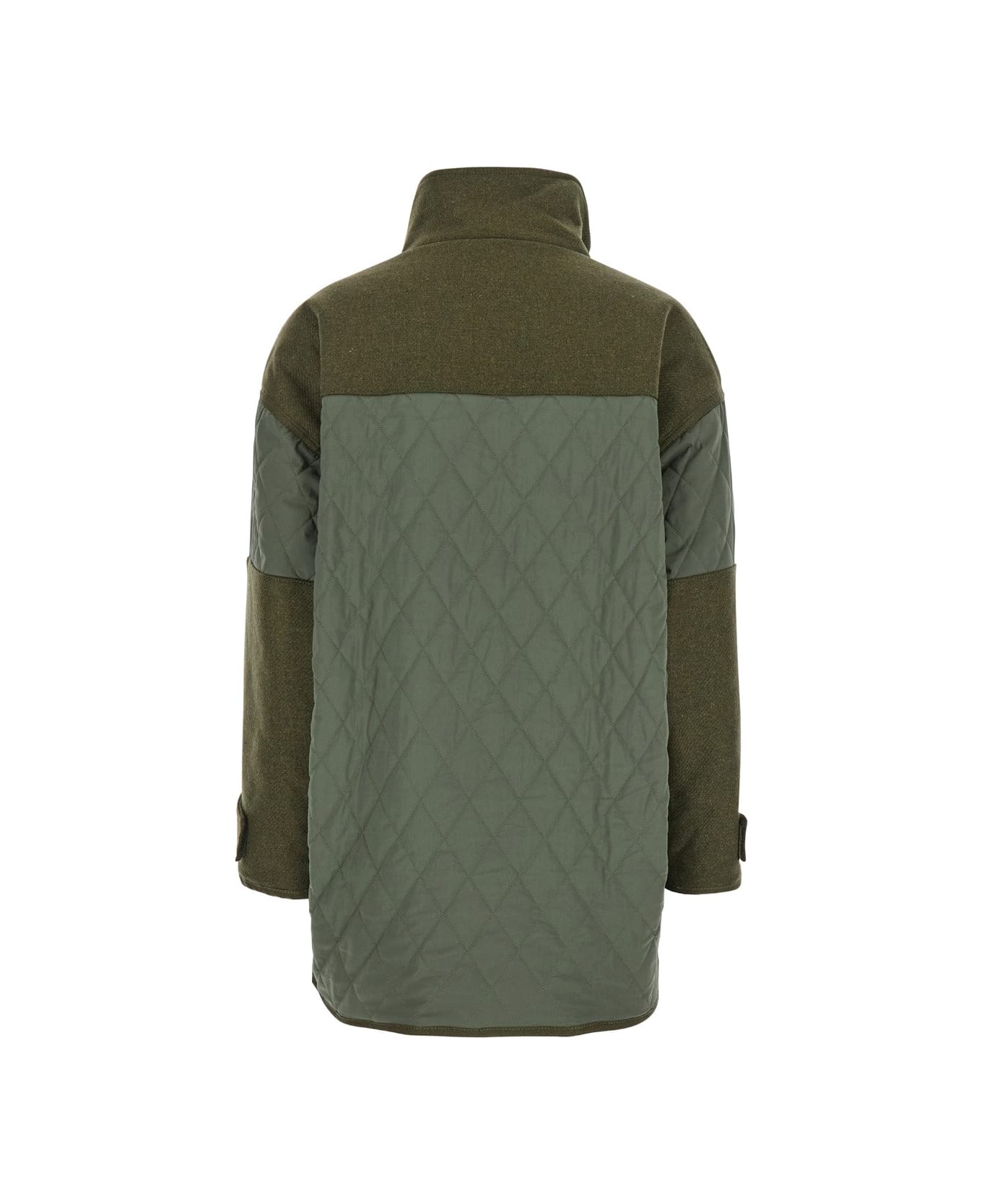Pinko Voltaire Panelled Quilted Jacket - Army green