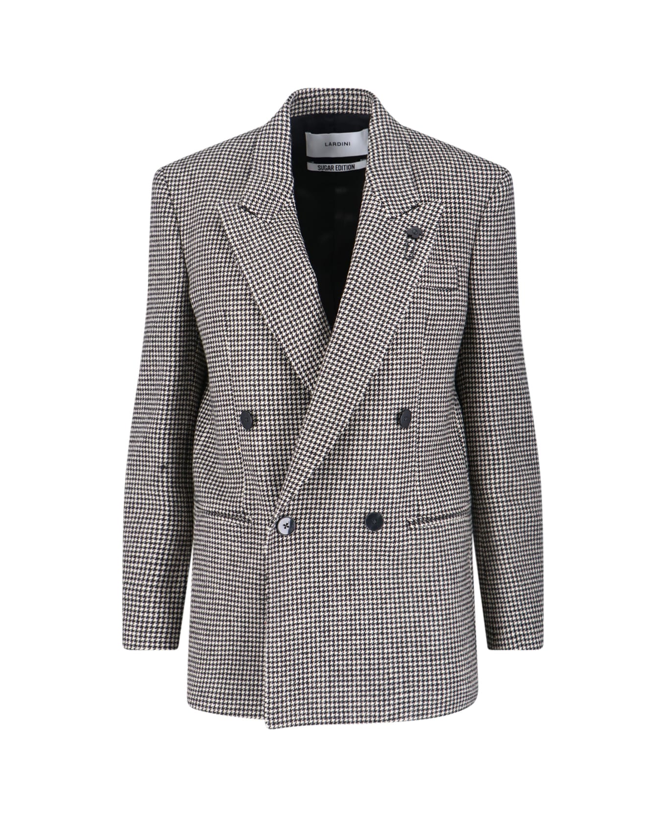 Lardini Double-breasted Wool Blend Blazer - Black  