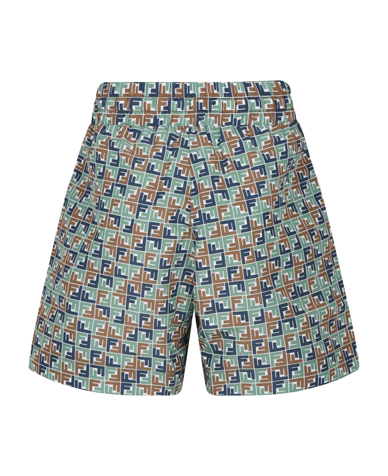 Fendi Multicolor Swim Shorts For Boy With Iconic Ff - Marrone 水着