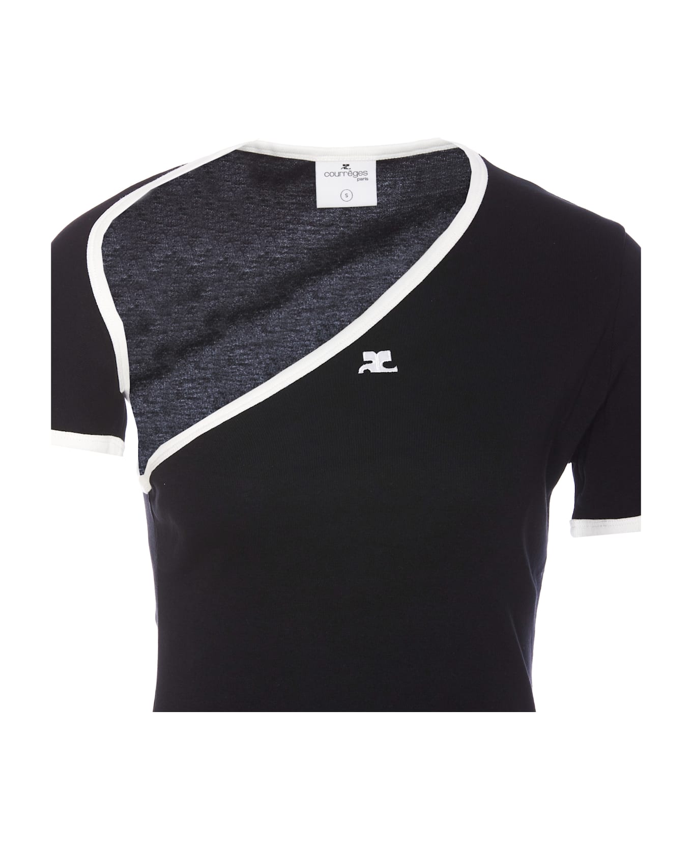 Courrèges Slash Contrast T-shirt - Black