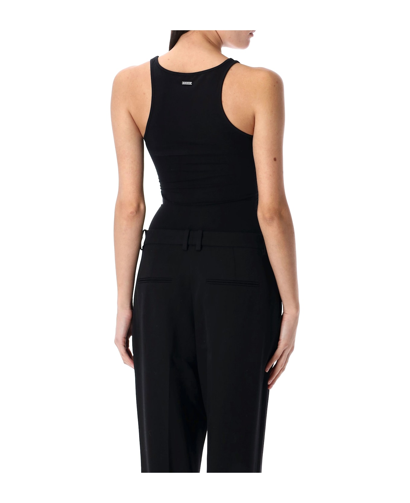 Mugler Tank Pierced Bodysuit - BLACK