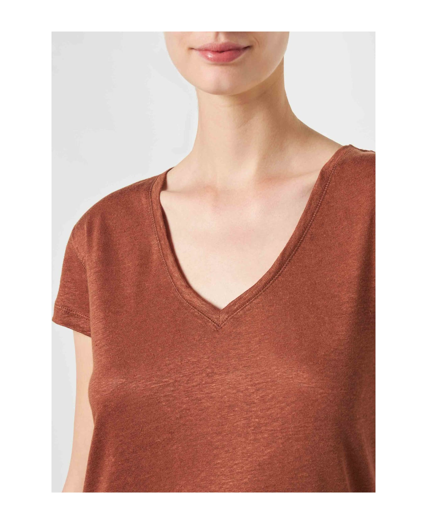 MC2 Saint Barth Woman Brown Linen T-shirt - BROWN