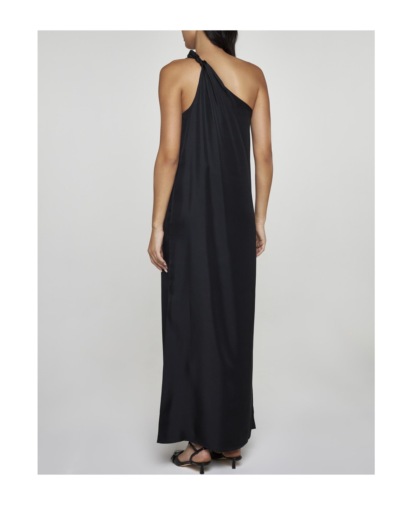 Loulou Studio Adela One-shoulder Silk Dress - Black