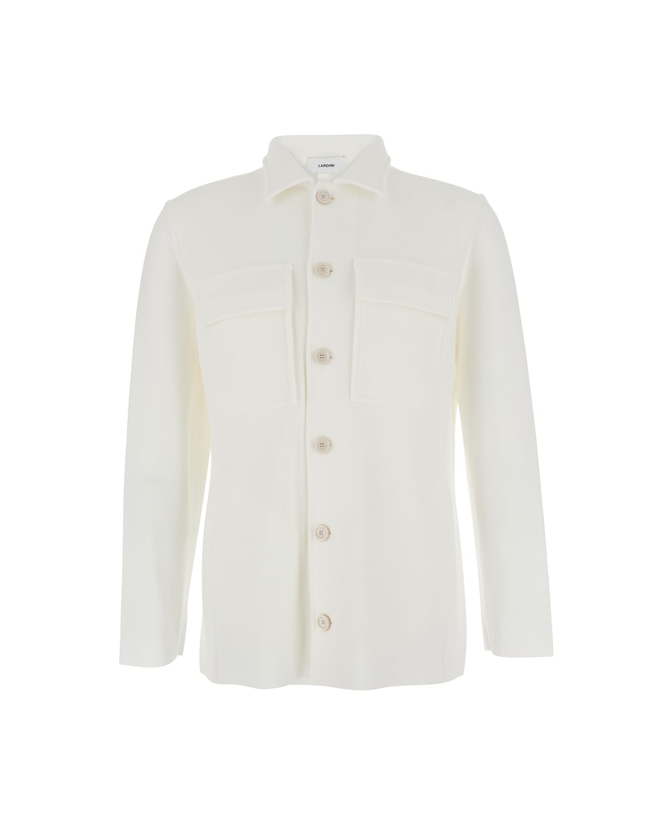 Lardini Shirt With Classic Collar And Two Front Patch Pockets - White