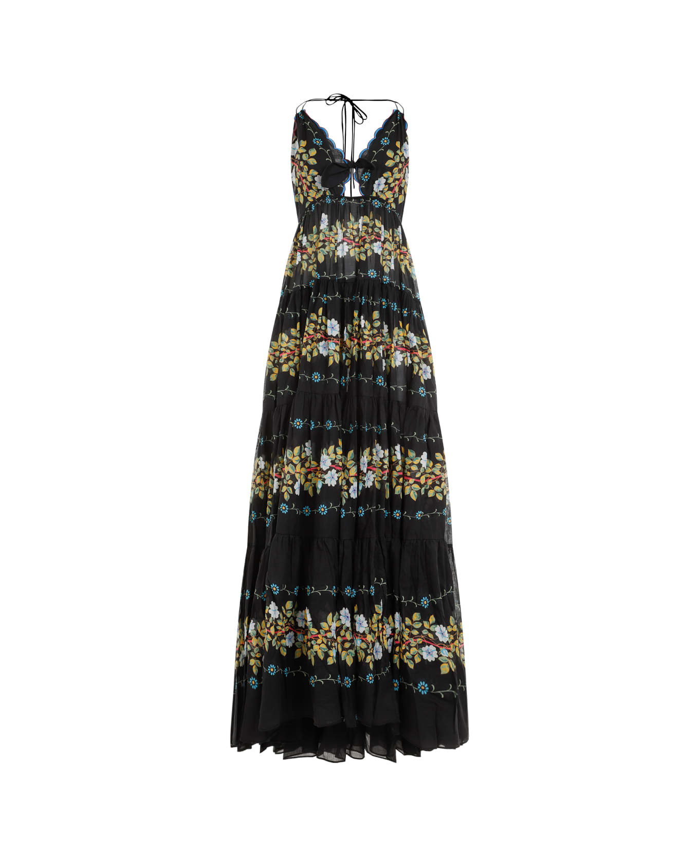 Etro Cotton Long Dress - Stampa Fdo Nero