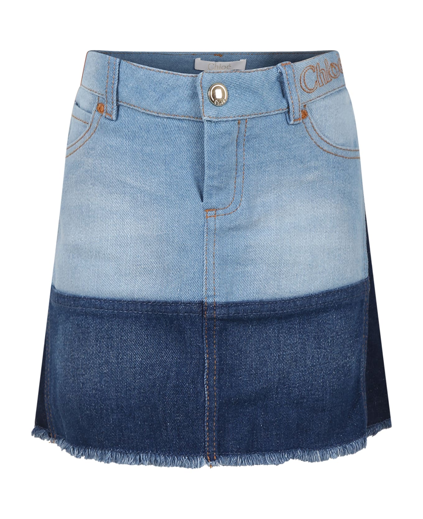 Chloé Casual Blue Skirt For Girl - Denim