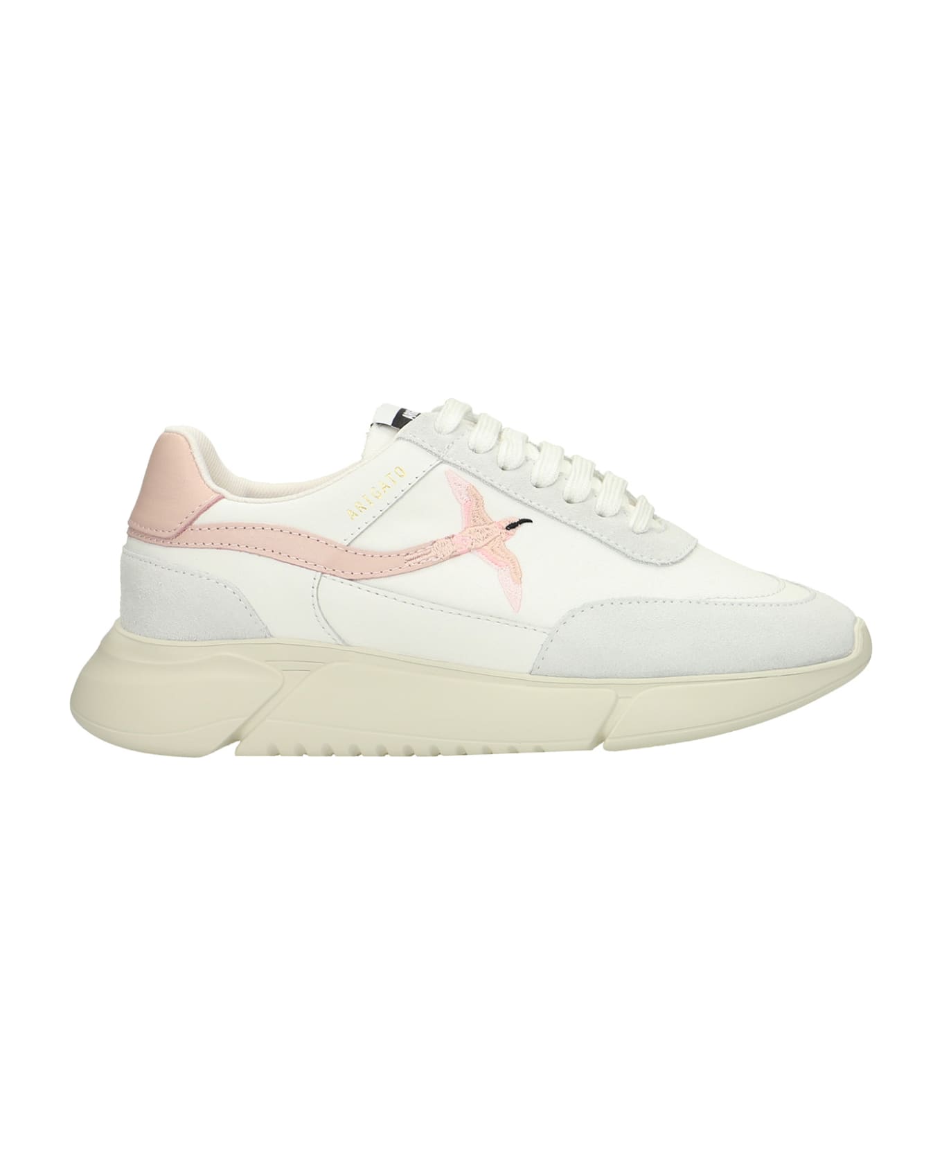 Axel Arigato Genesis Stripe Sneakers In White Suede And Leather - white
