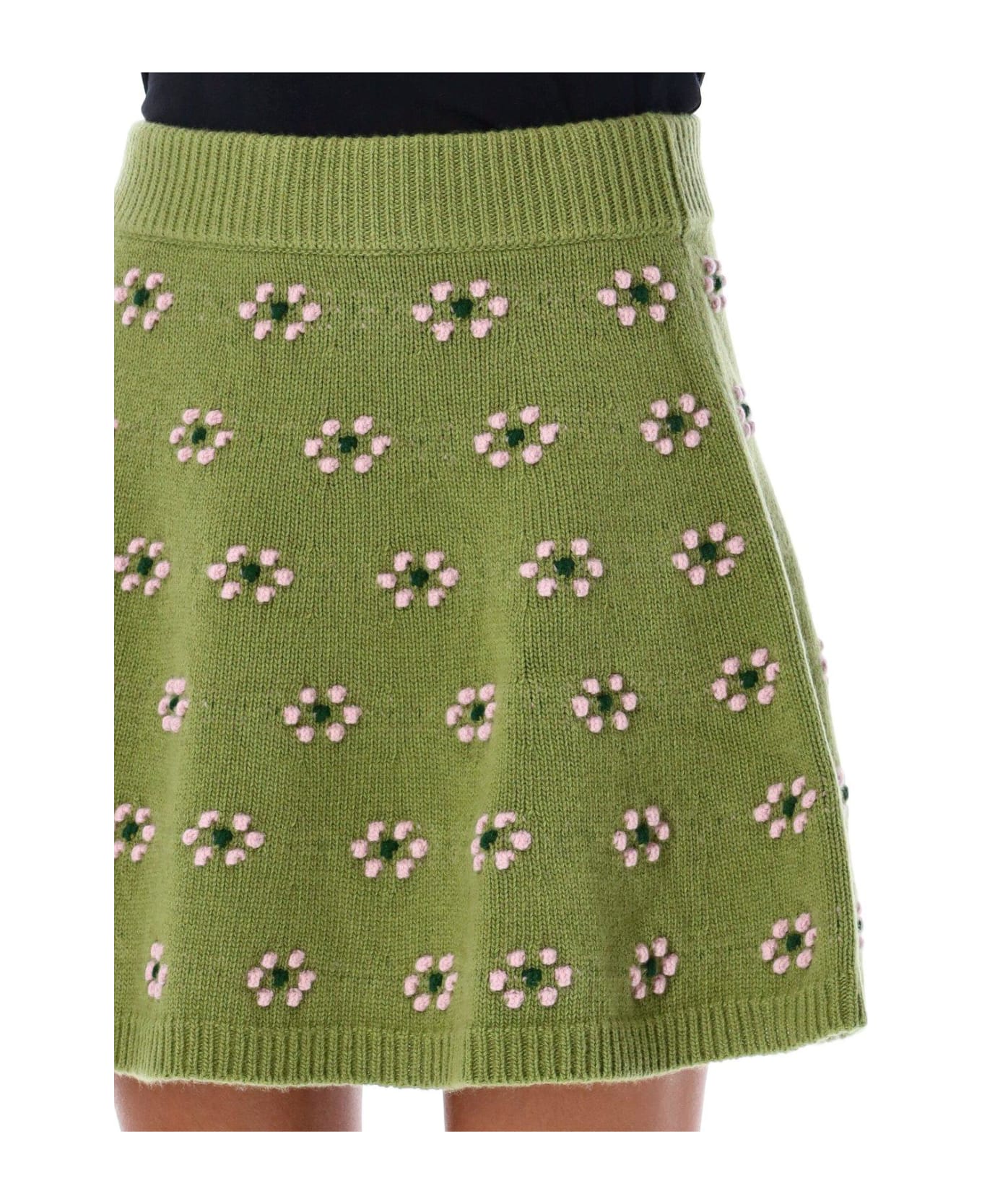 Kenzo Floral-motif Knitted Skirt - OLIVE スカート