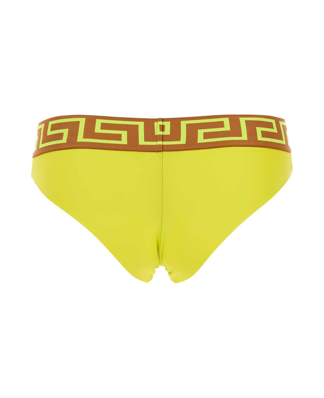 Versace Fluo Yellow Stretch Nylon Swimming Brief - MIMOSACAMELYELLOW