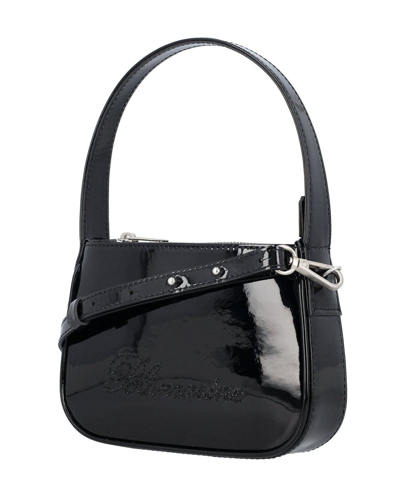 Blumarine Logo Embellished Zipped Tote Bag - Black
