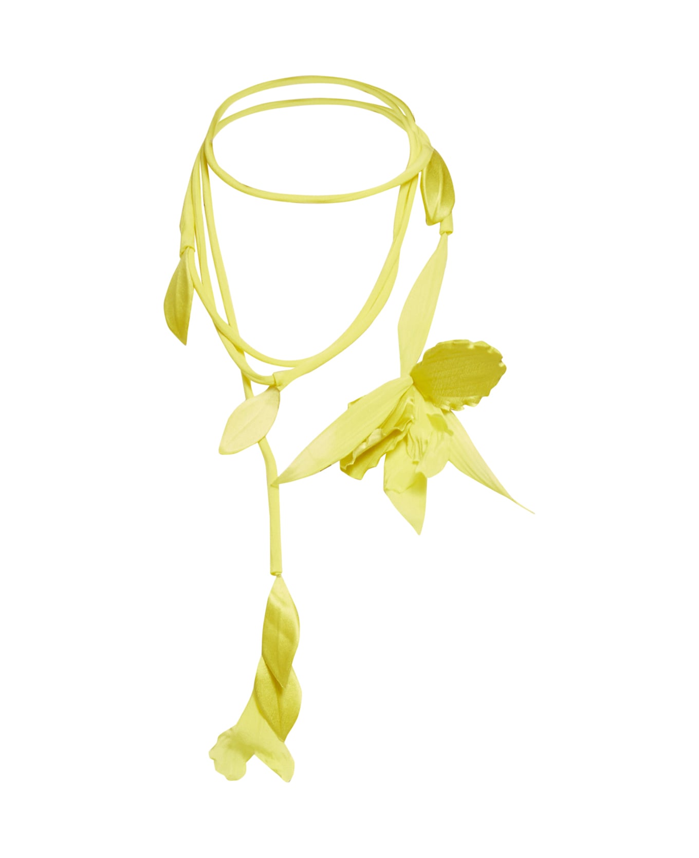 Sucrette Collana In Seta Con Fiori - Yellow