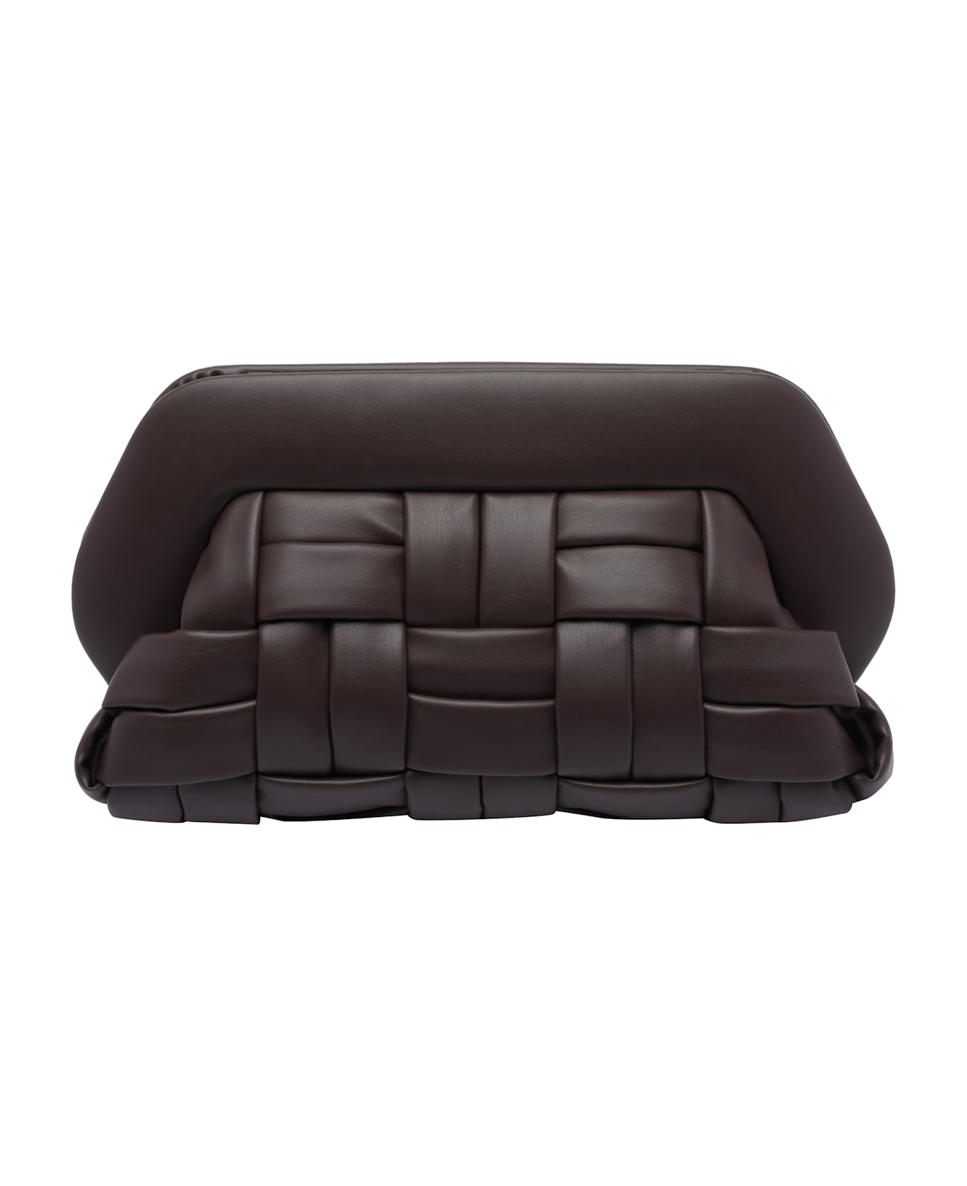 THEMOIRè Bios Weaved Clutch - BROWN