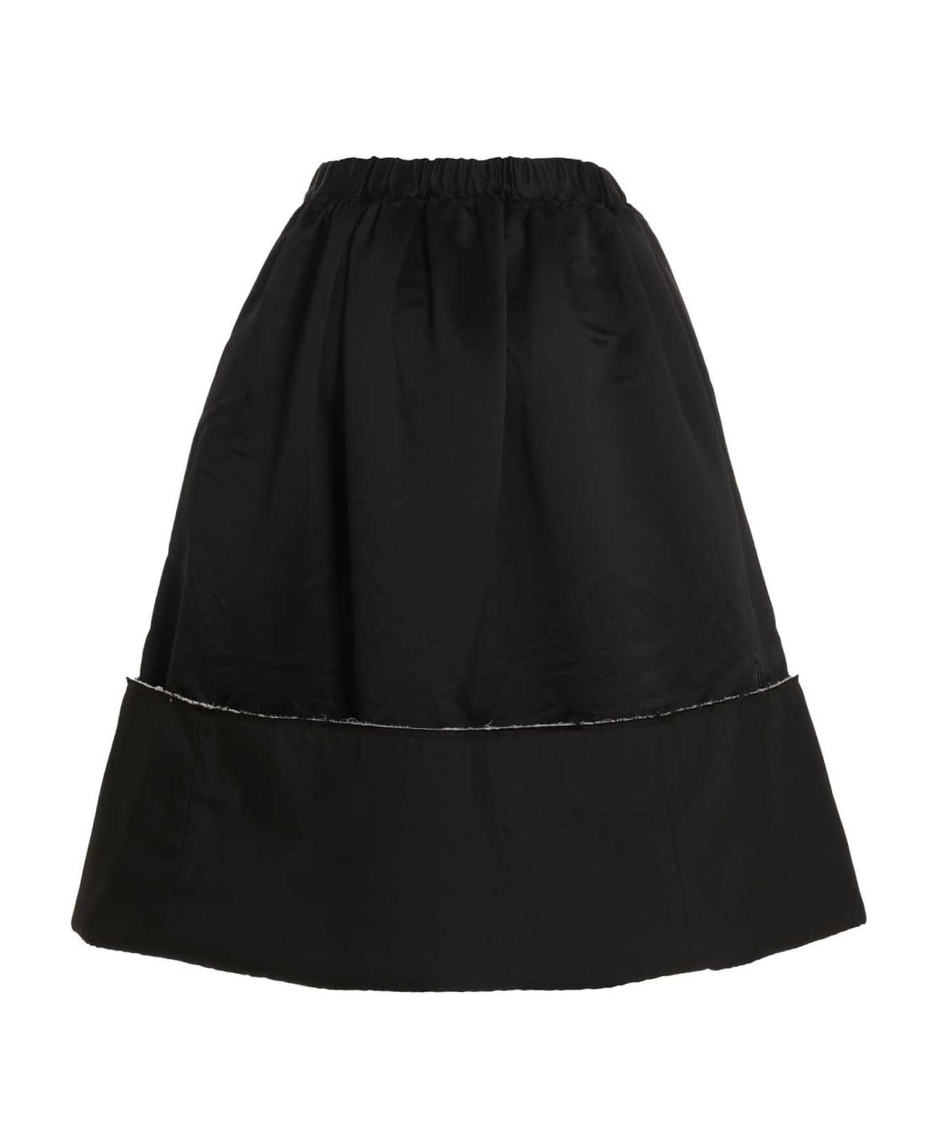 Comme des Garçons Multimaterial Midi Skirt - Black  