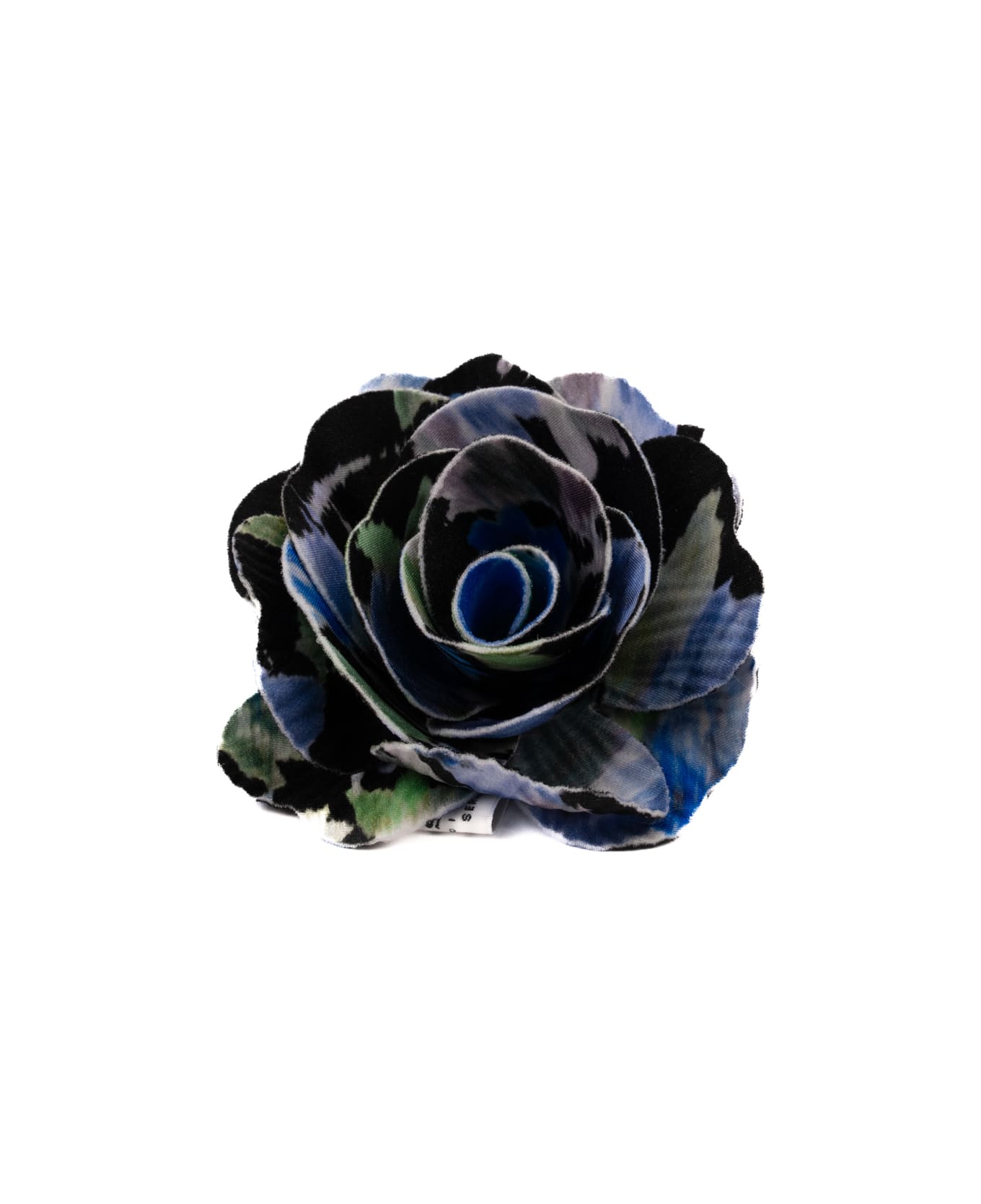 Philosophy di Lorenzo Serafini Flower Brooch In Black Blue Fabric - Blu/nero