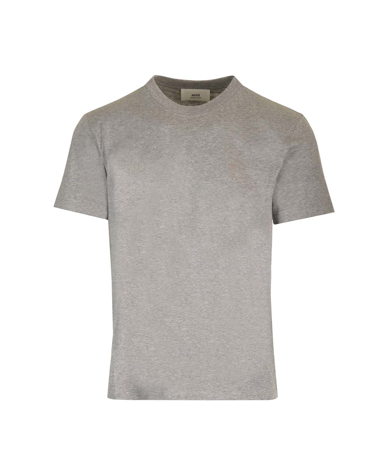 Ami Alexandre Mattiussi Grey T-shirt With Mini Logo - Heather Grey