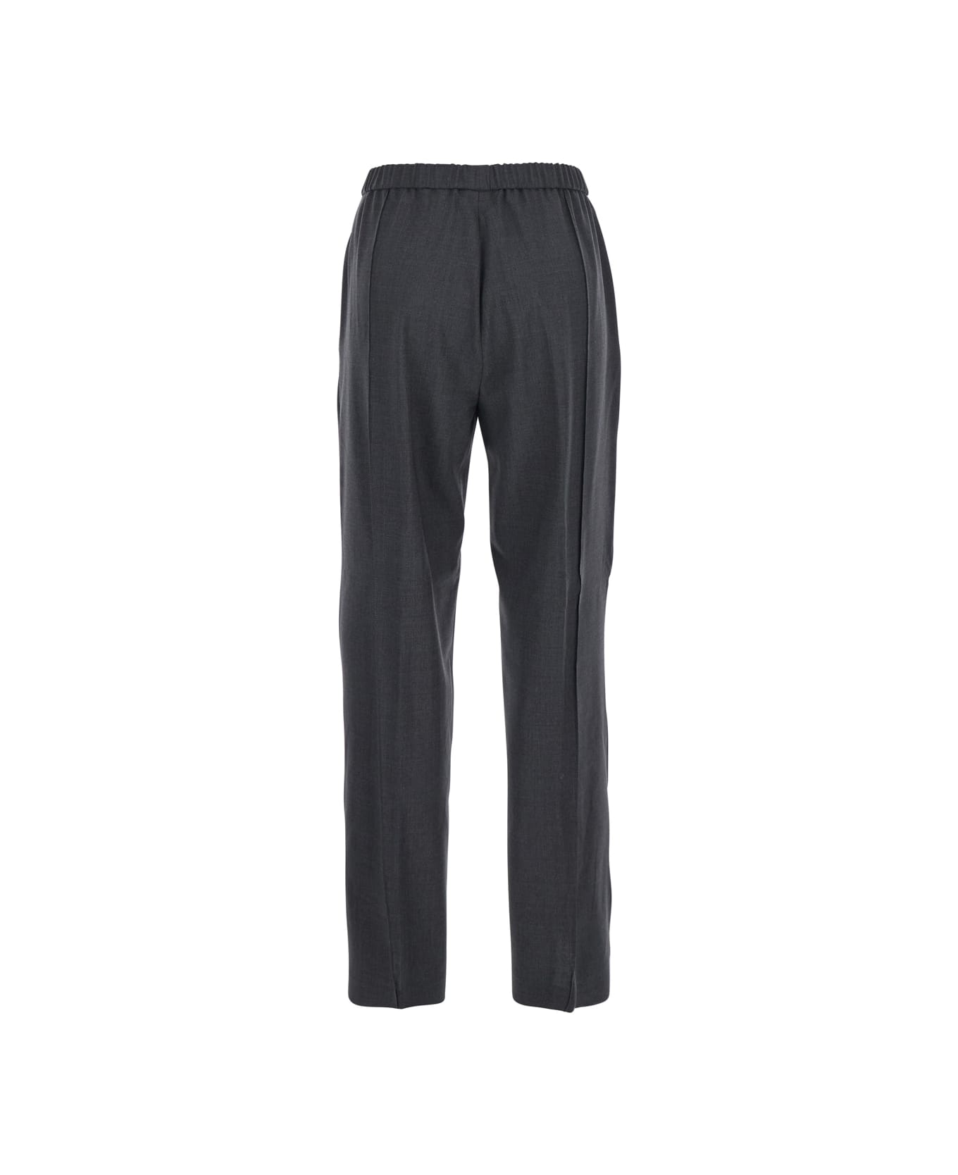 Fabiana Filippi Grey Trousers With Elastic Waist In Wool Blend Woman - ARDESIA