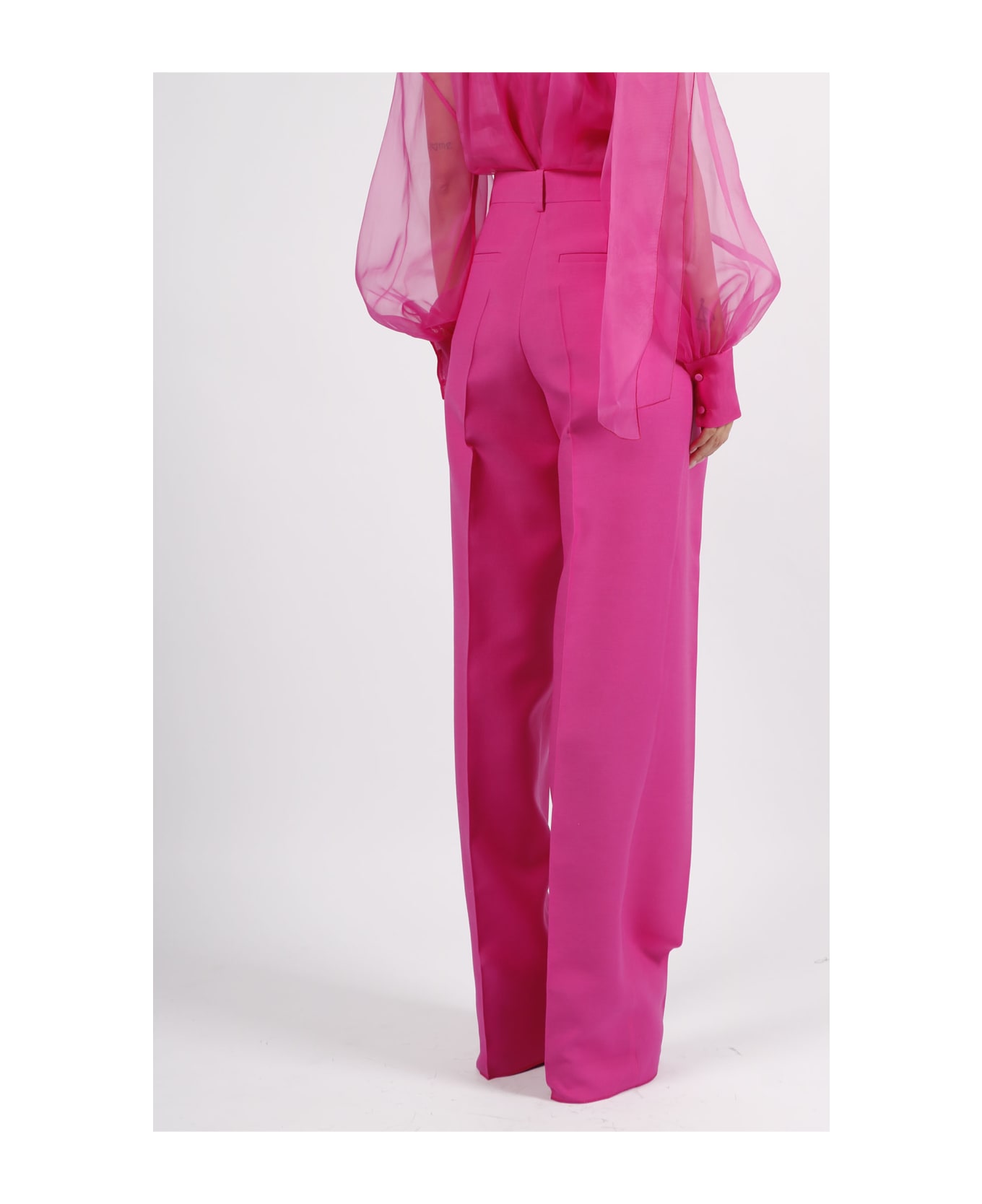 Valentino Crepe Couture Trousers - Pink & Purple