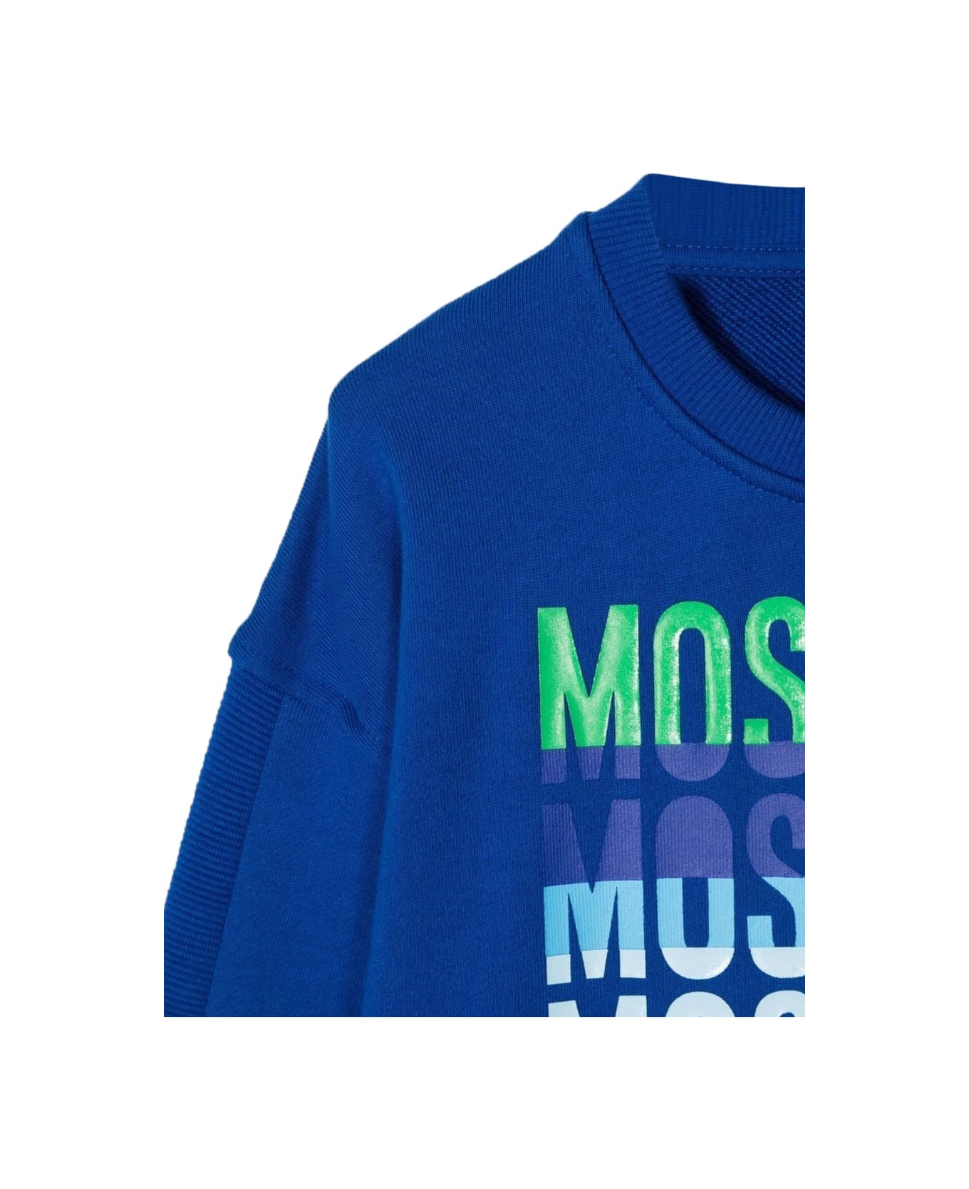 Moschino Felpa In Cotone Con Logo - BLUE