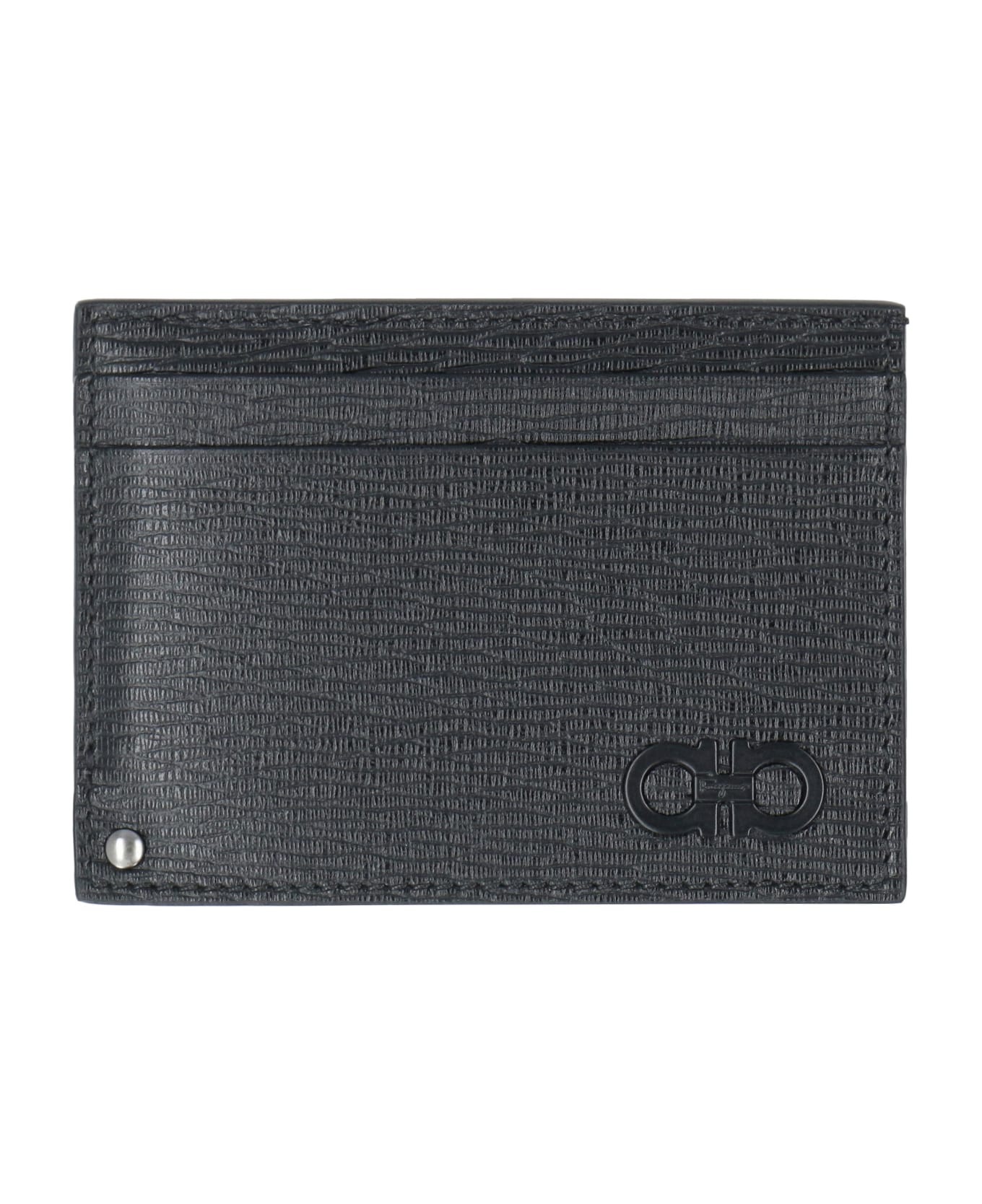 Ferragamo Gancini Leather Card Holder - black 財布