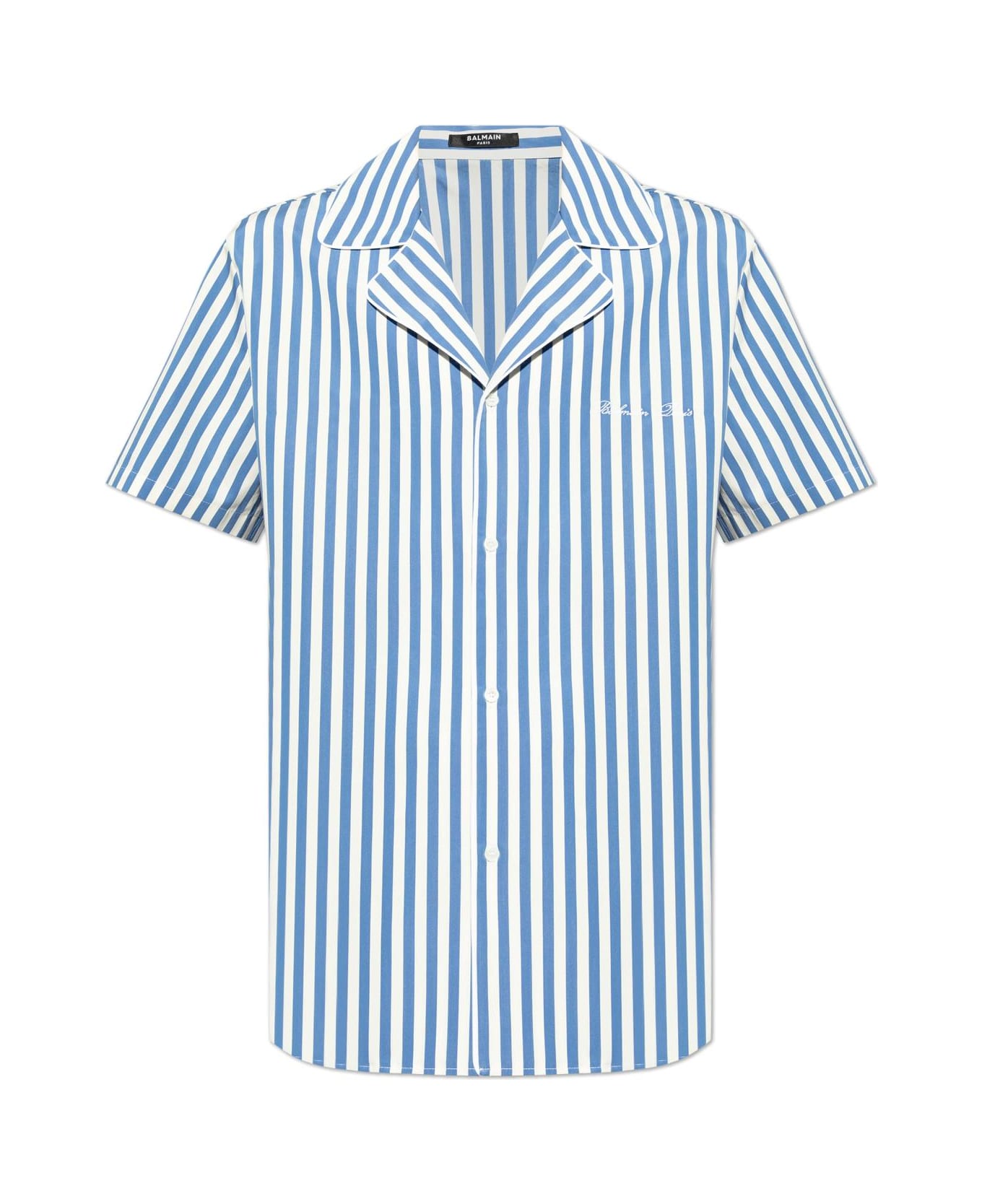 Balmain Shirt With Logo - Azzurro