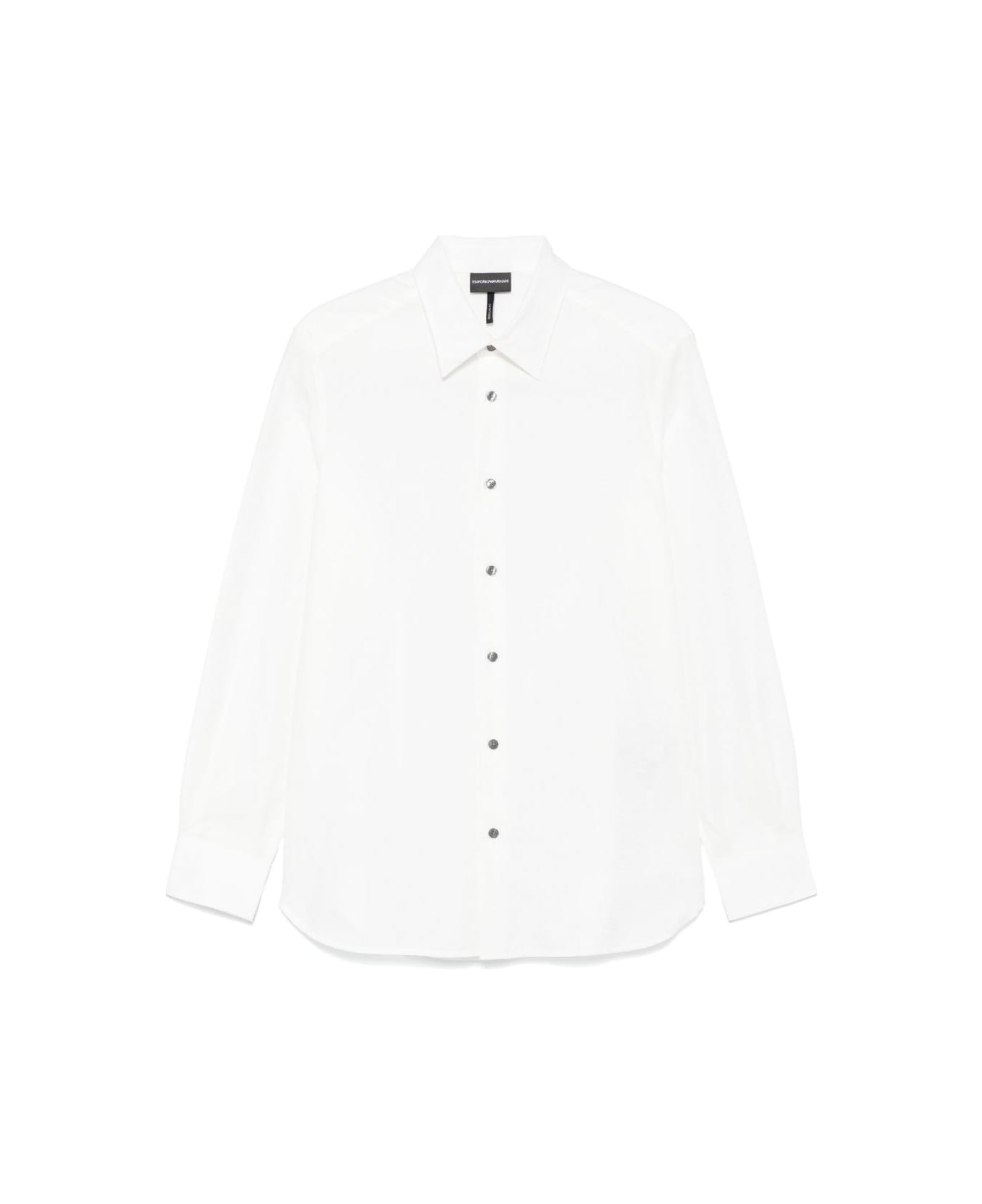 Emporio Armani Allover Logo Cotton Shirt - White