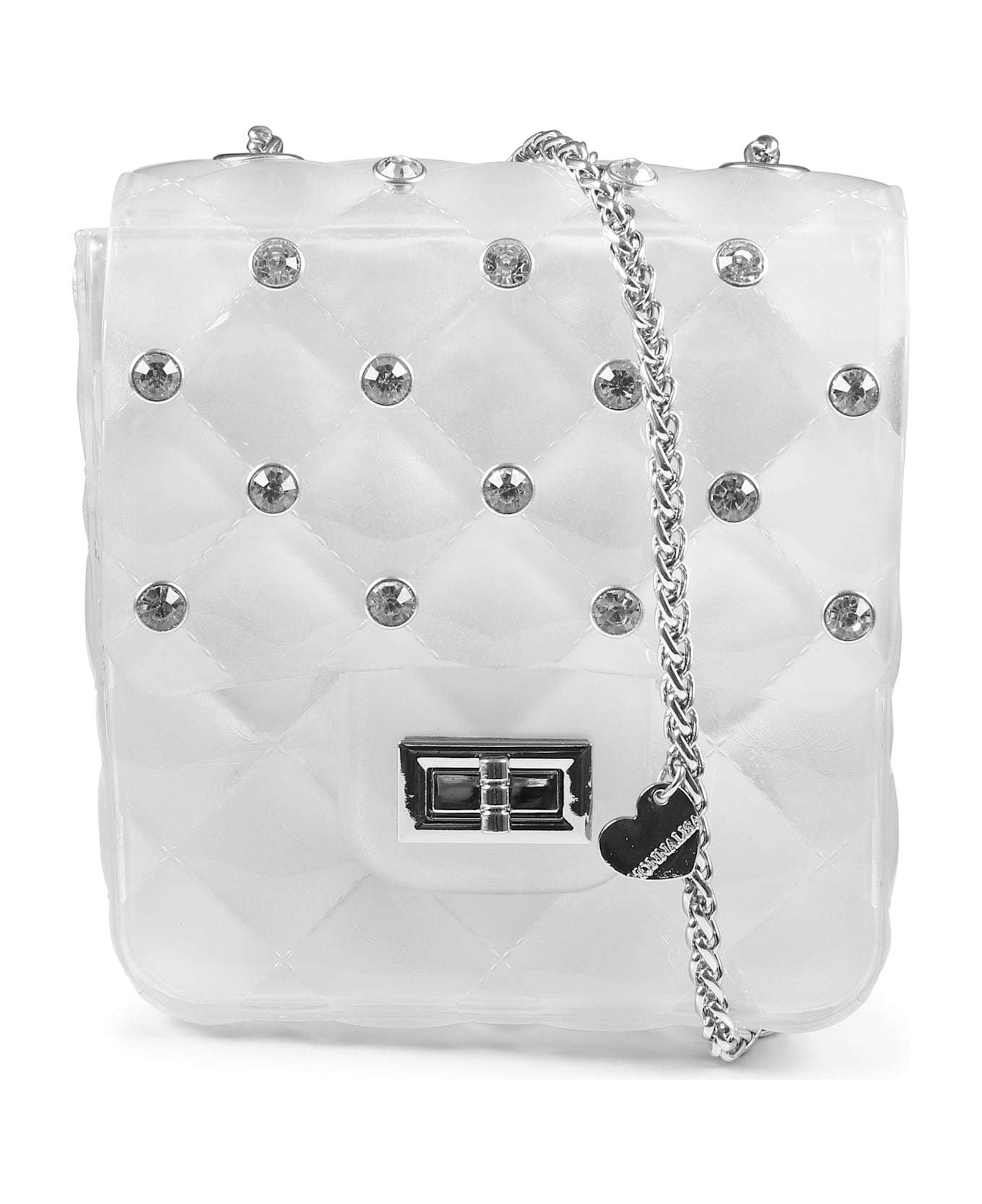 Monnalisa White Bag For Girl With Crystals - White
