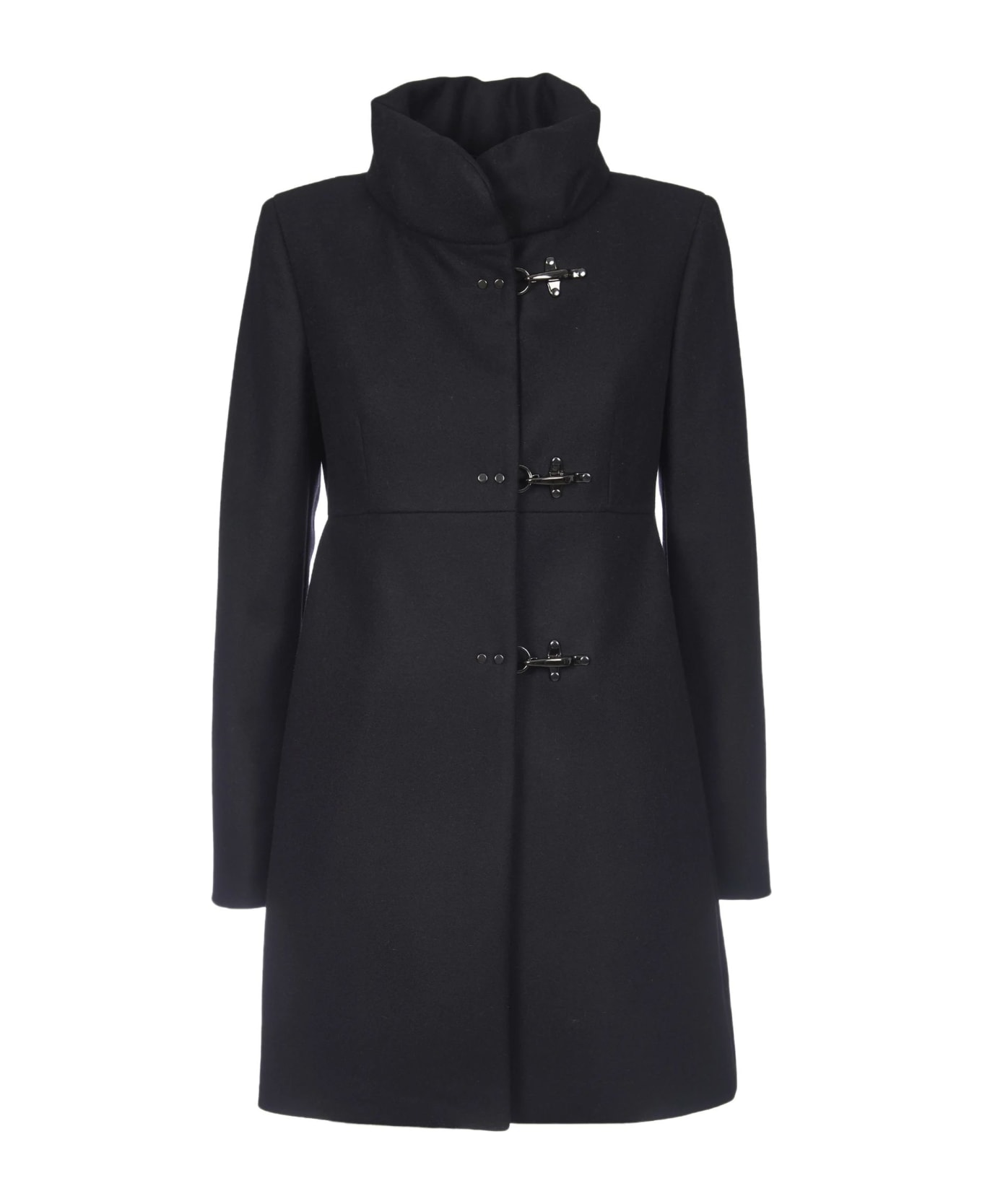 Fay Black Wool-blend Coat - Black コート