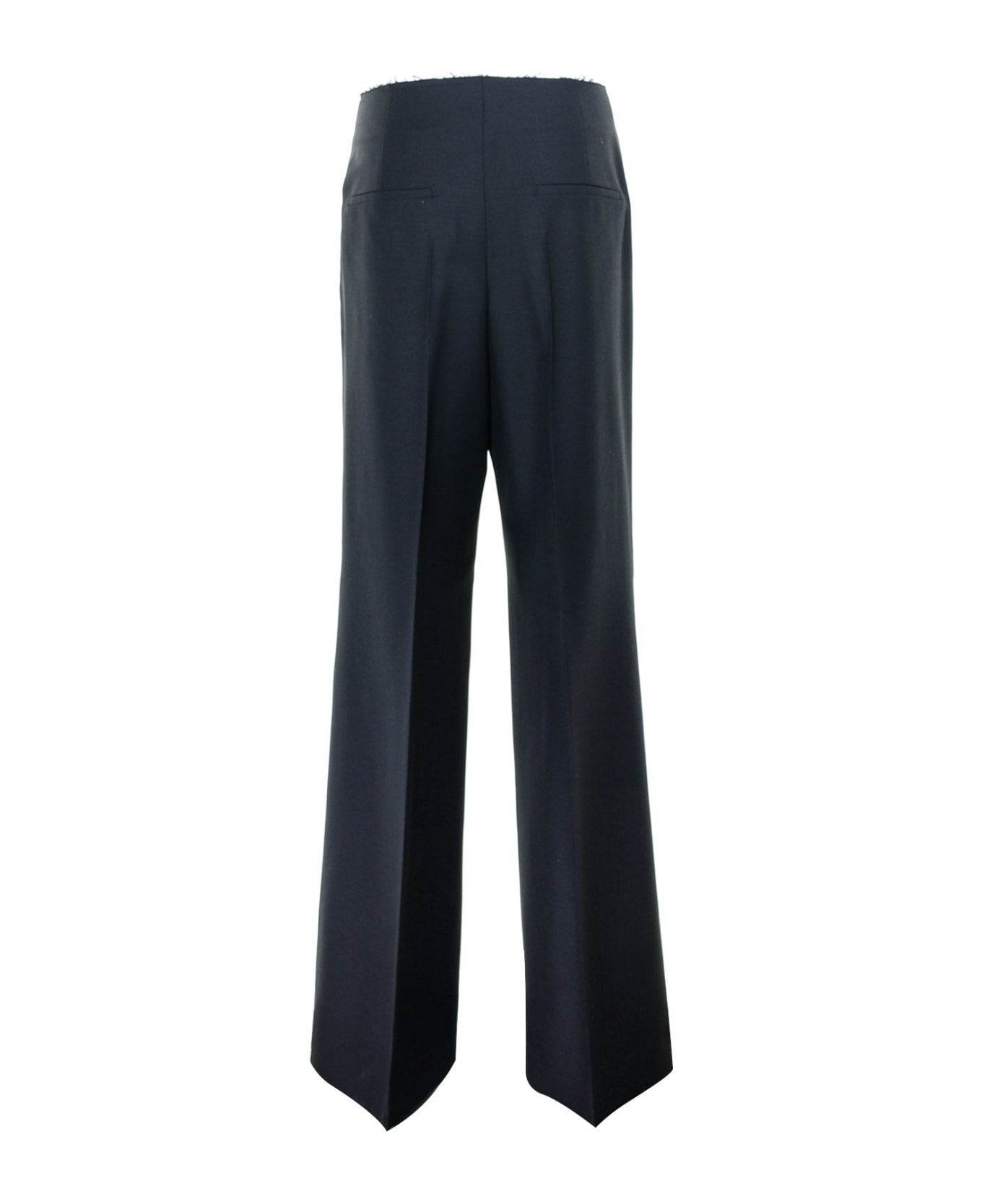 Givenchy Flared Trousers With Pleats - BLACK