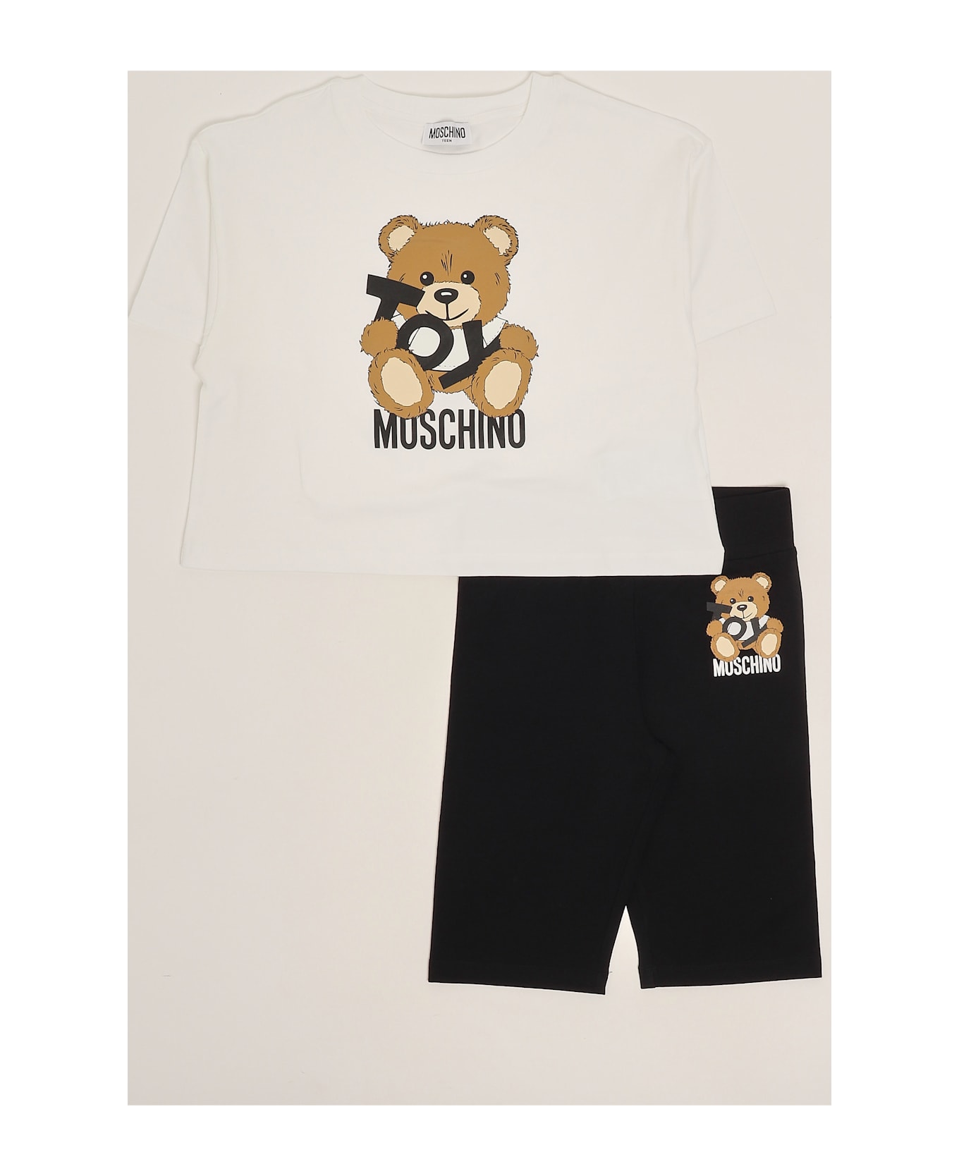Moschino T-shirt+shorts Suit - BIANCO-NERO