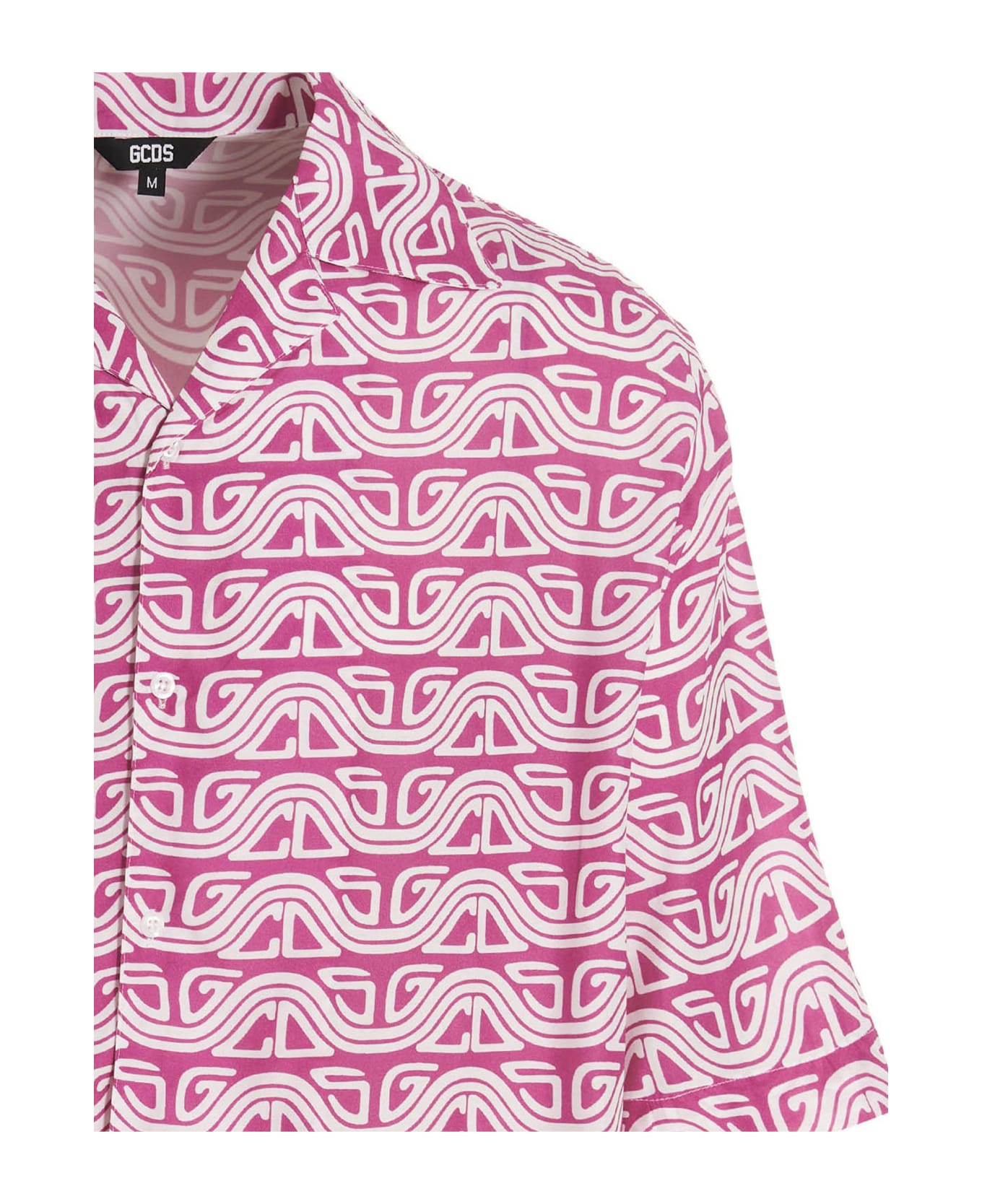 GCDS 'waved Logo' Shirt - Fuchsia