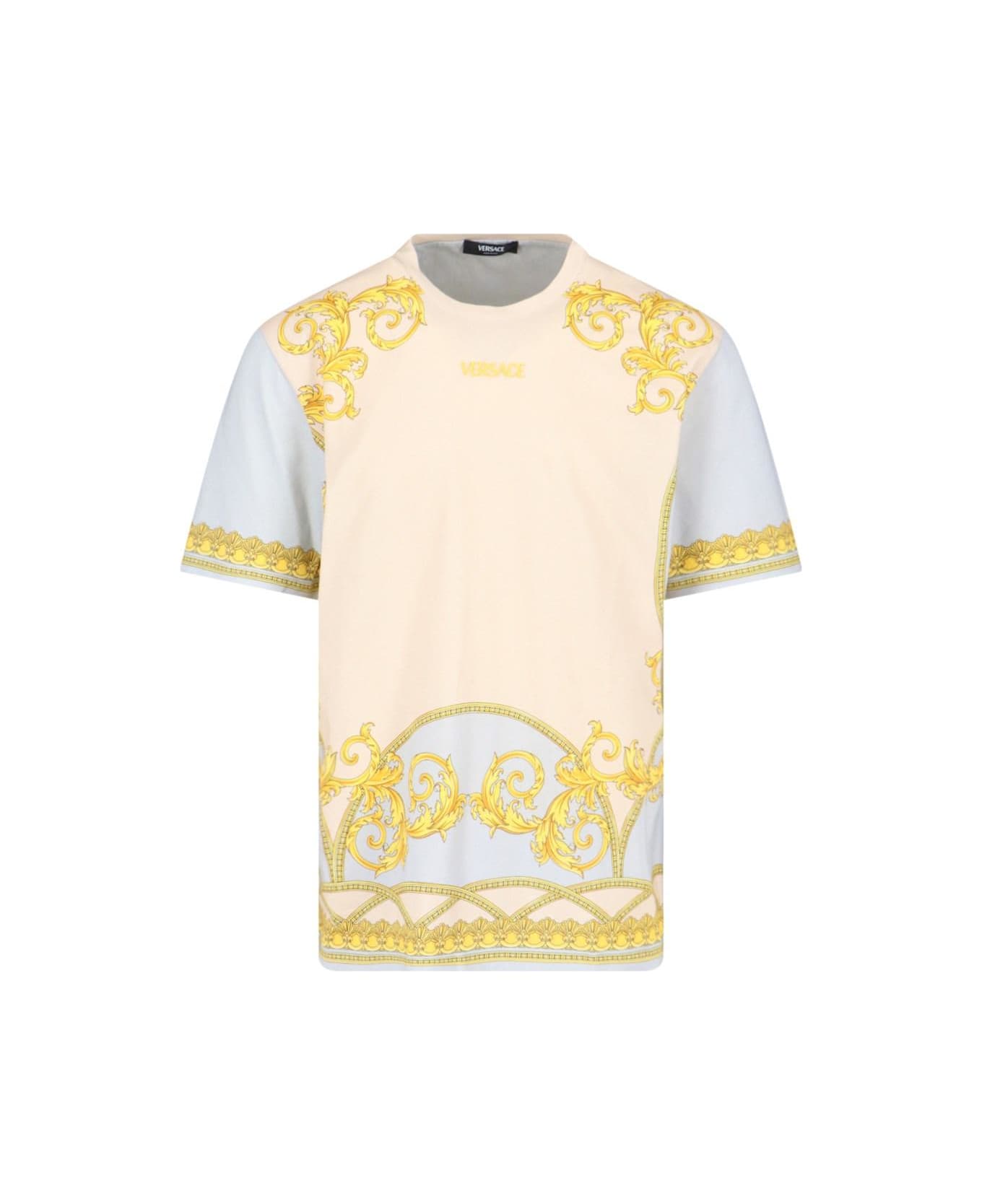 Versace 'la Coupe Des Dieux' Printed T-shirt - CONCRETEMIDBONEGOLD