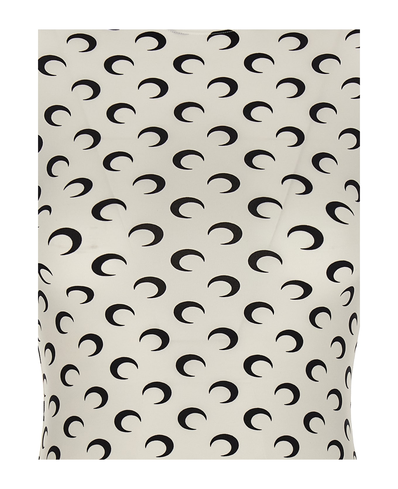 Marine Serre 
moon Printed Jersey Second Skin
 T-shirt - White/Black