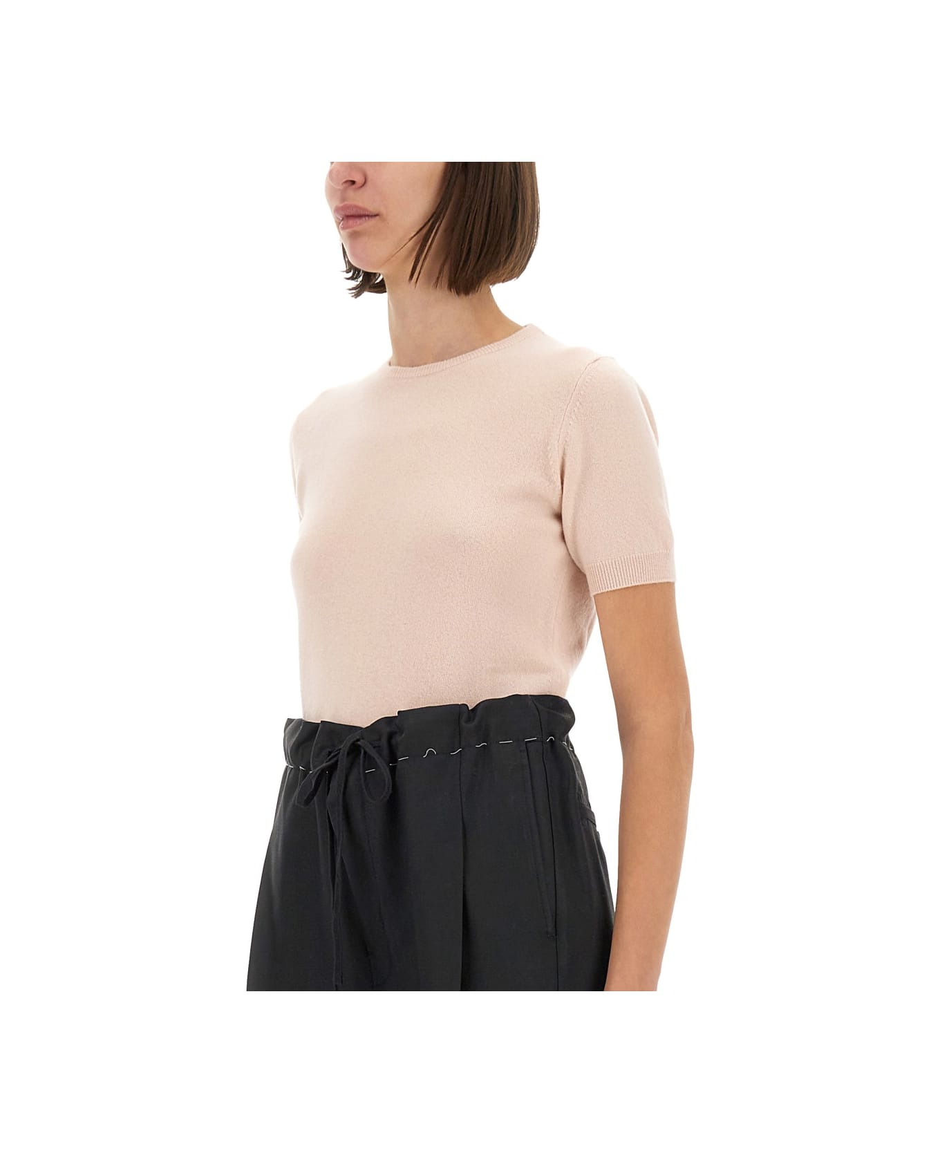 Maison Margiela Wool Crew Neck T-shirt - PINK