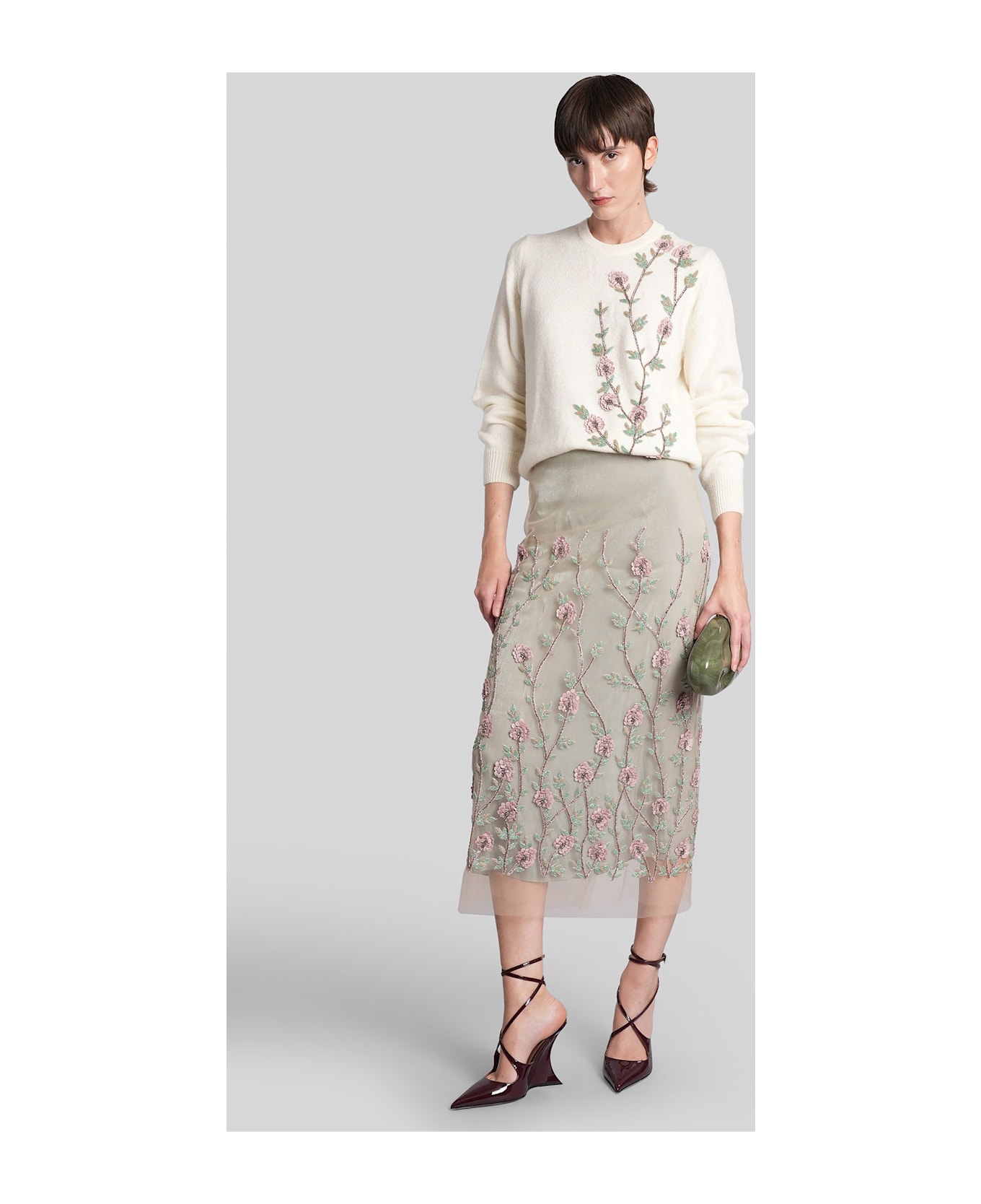 Costarellos Zephee Skirt In Green Polyester - green