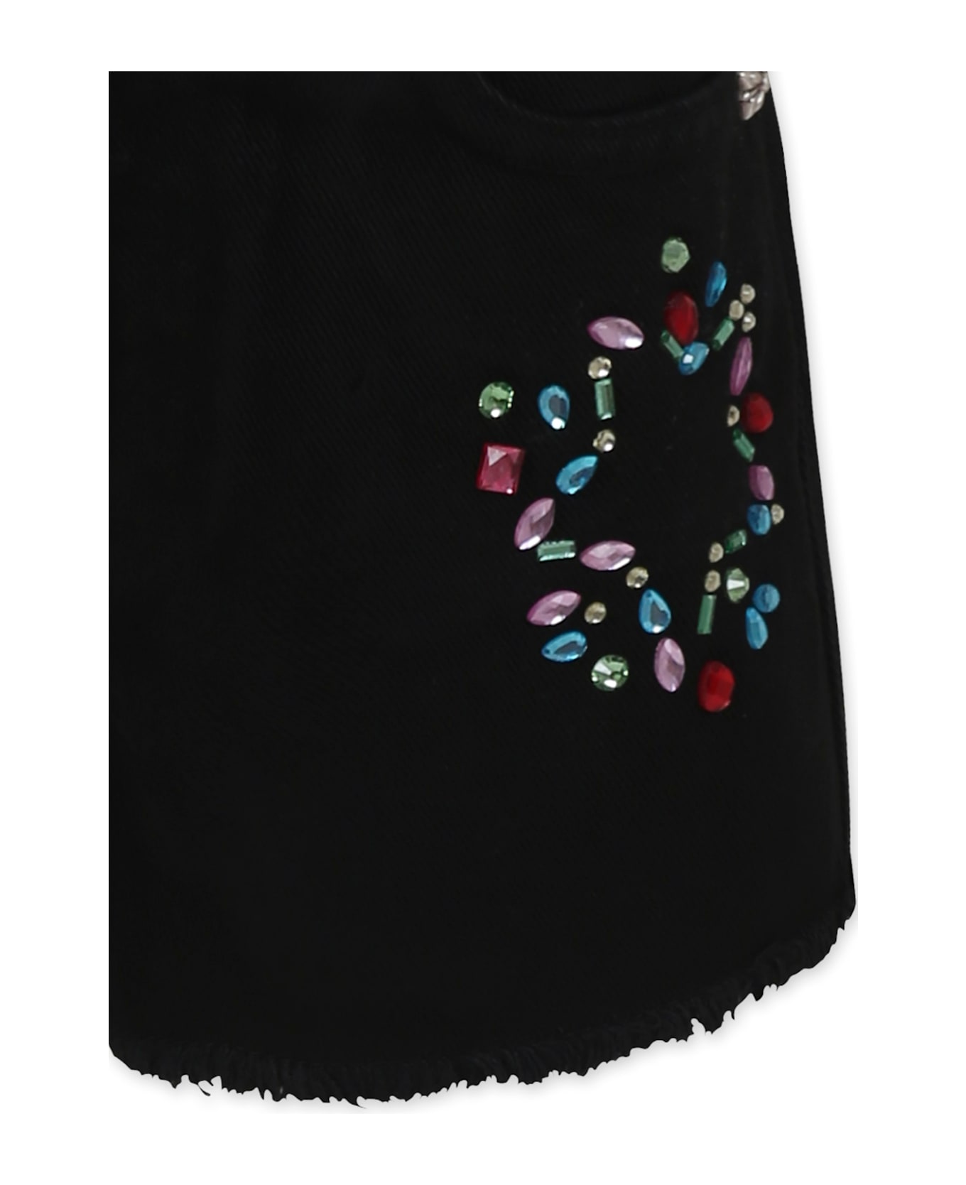 Richmond Black Shorts For Girl With Logo - Black