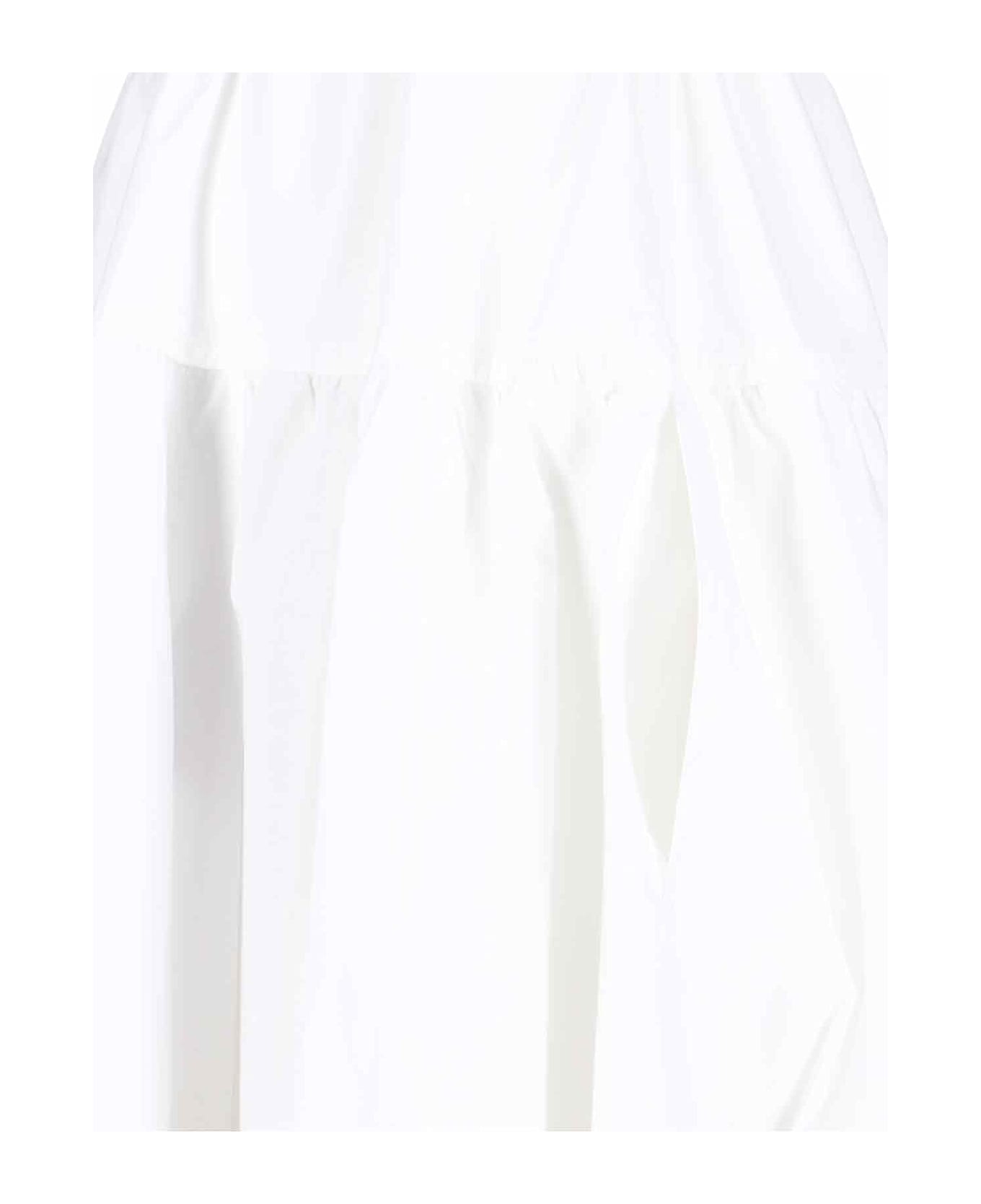 Patou Flared Midi Skirt - White
