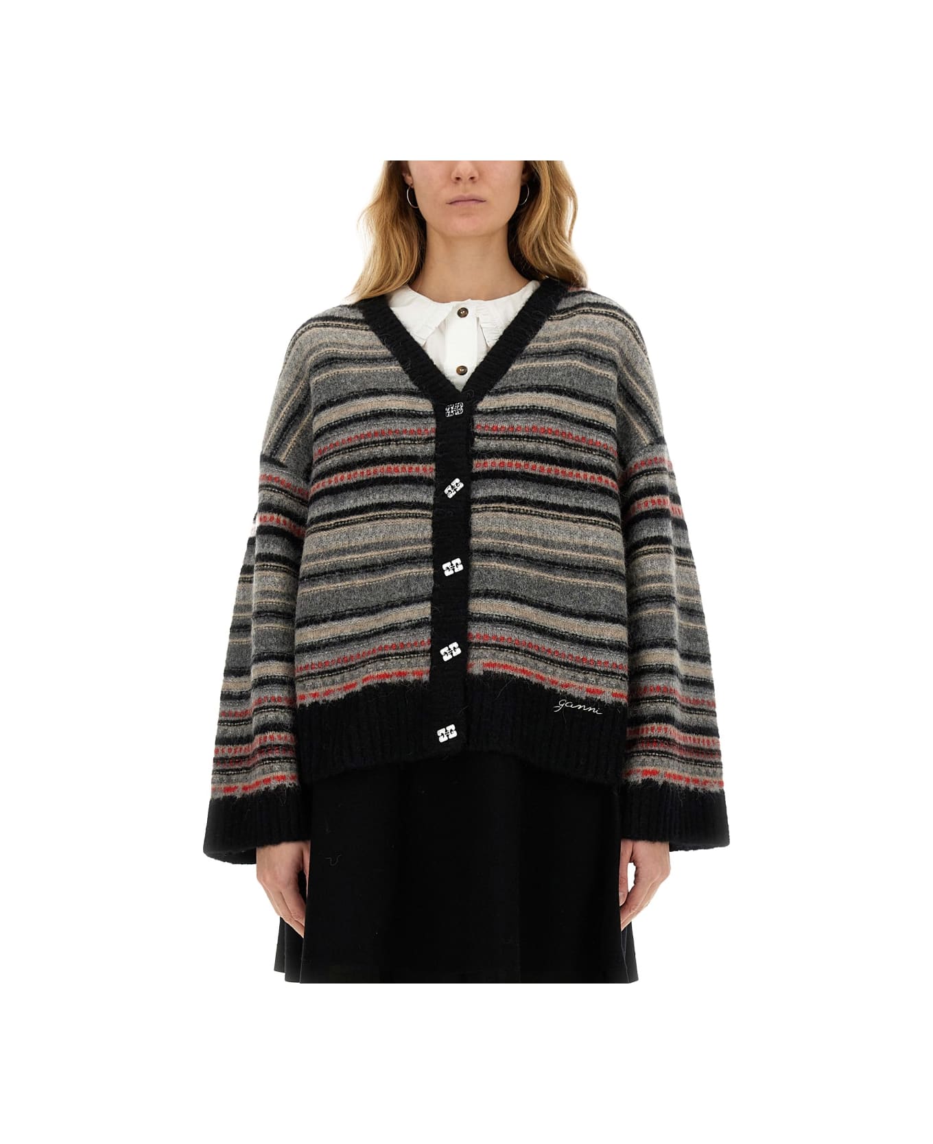 Ganni Boxy Fit Cardigan - MULTICOLOUR