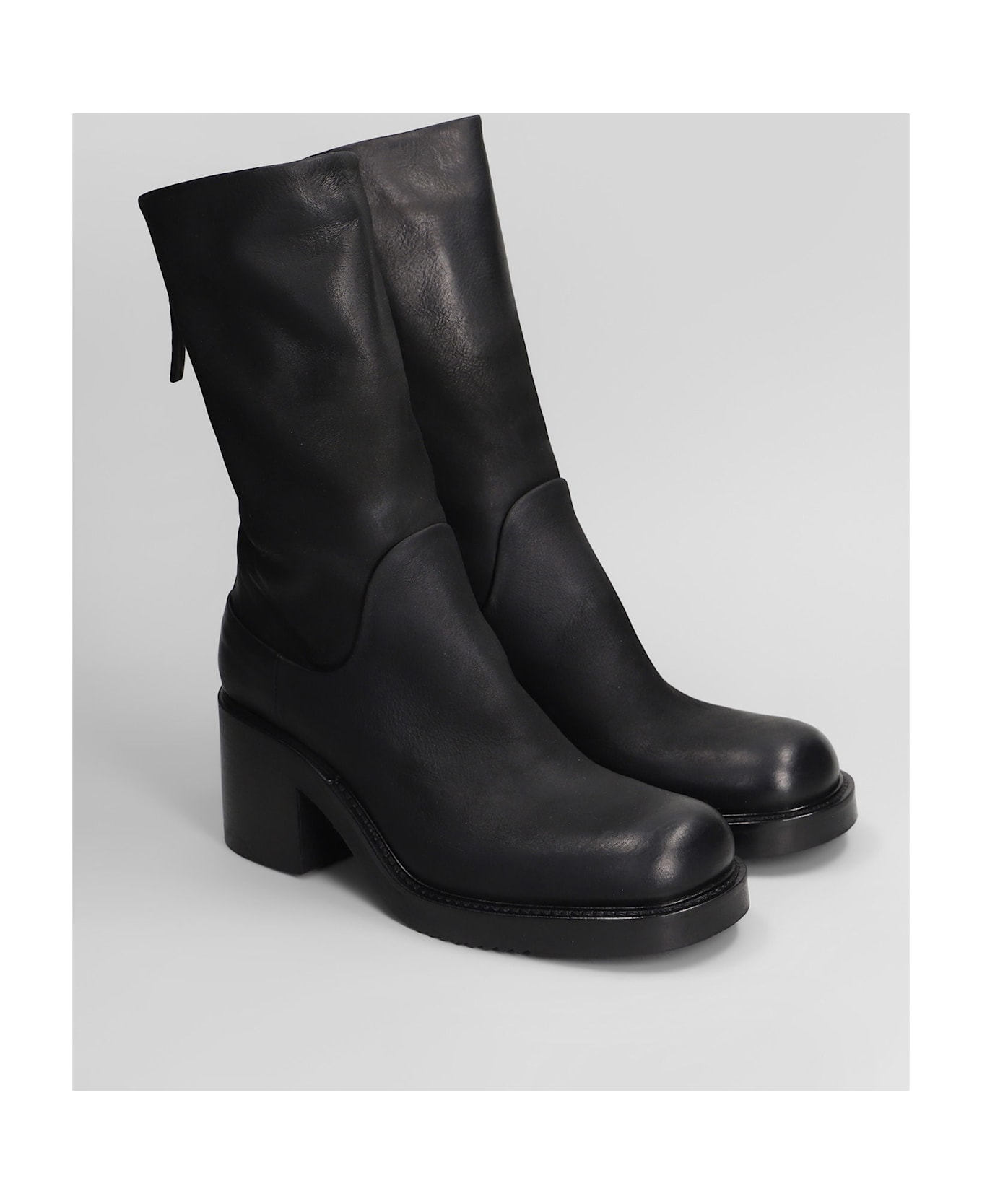 Elena Iachi High Heels Ankle Boots In Black Leather - black