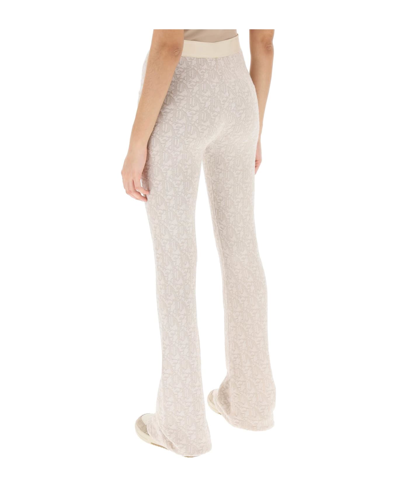 Palm Angels Monogram Jord Knit Trousers - Off White Beige