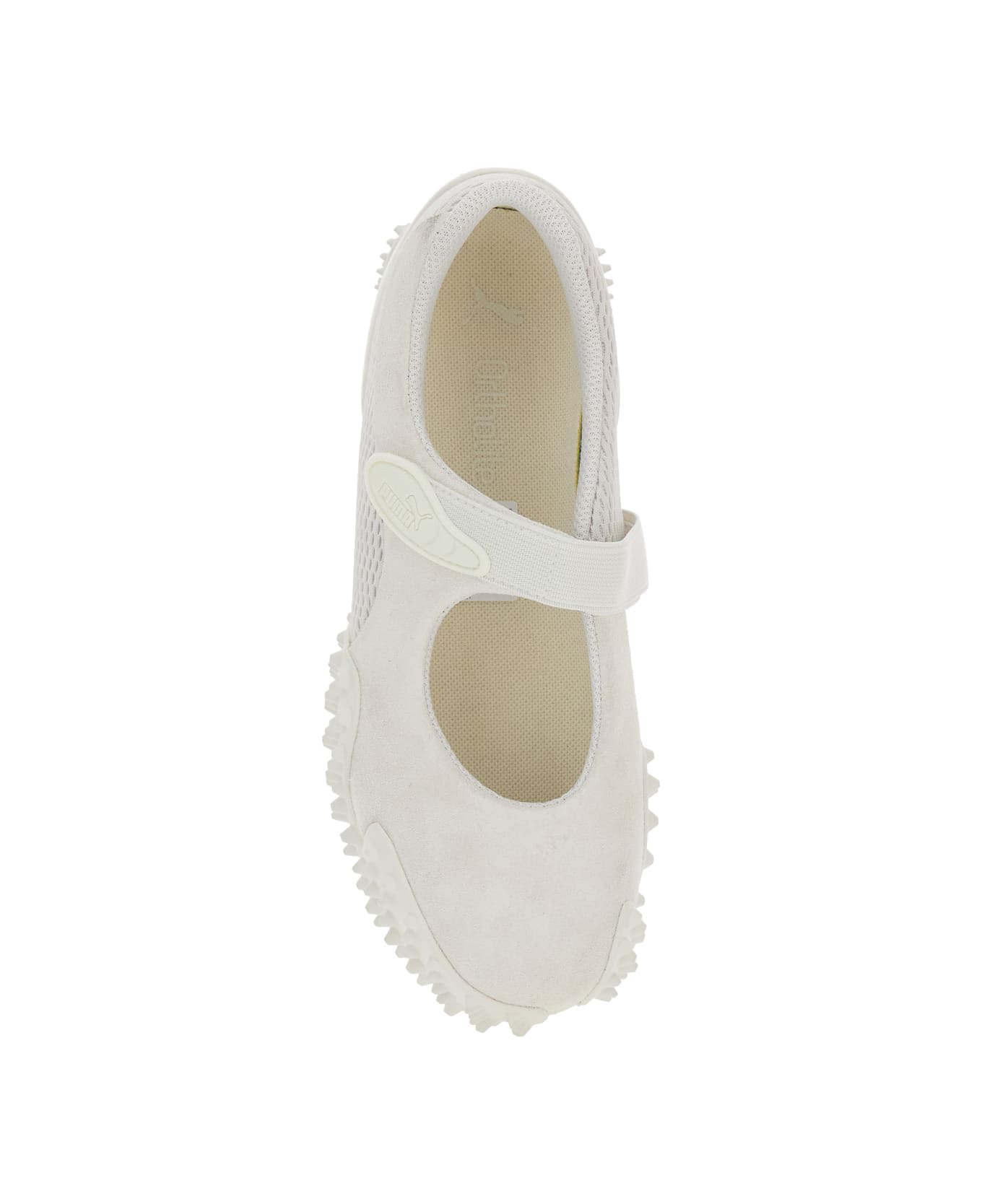 Puma 'mostro Fey' White Sneakers With Touch-strap Closure And Rubber Sole With Cleats In Suede And Mesh Man - White