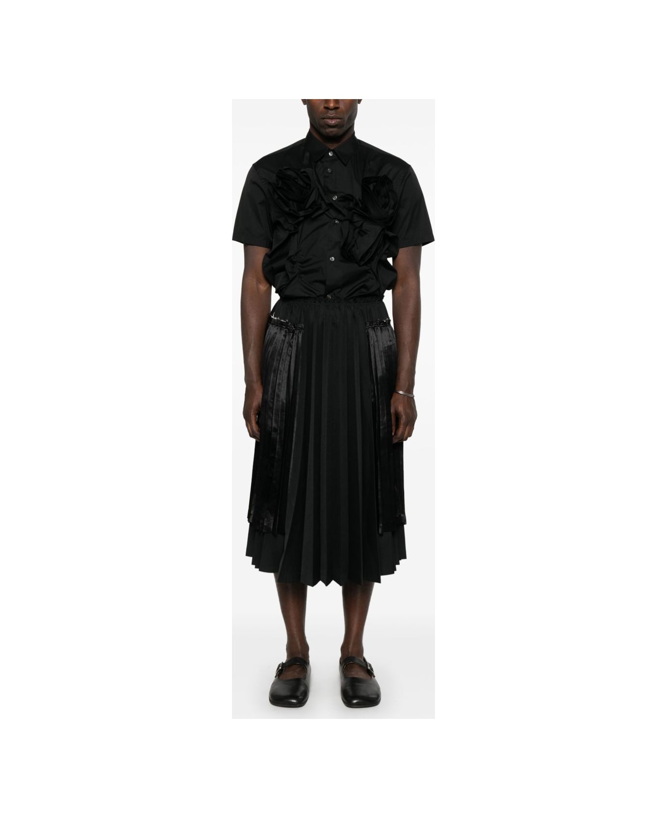 Comme des Garçons Pleated Midi Skirt - Black