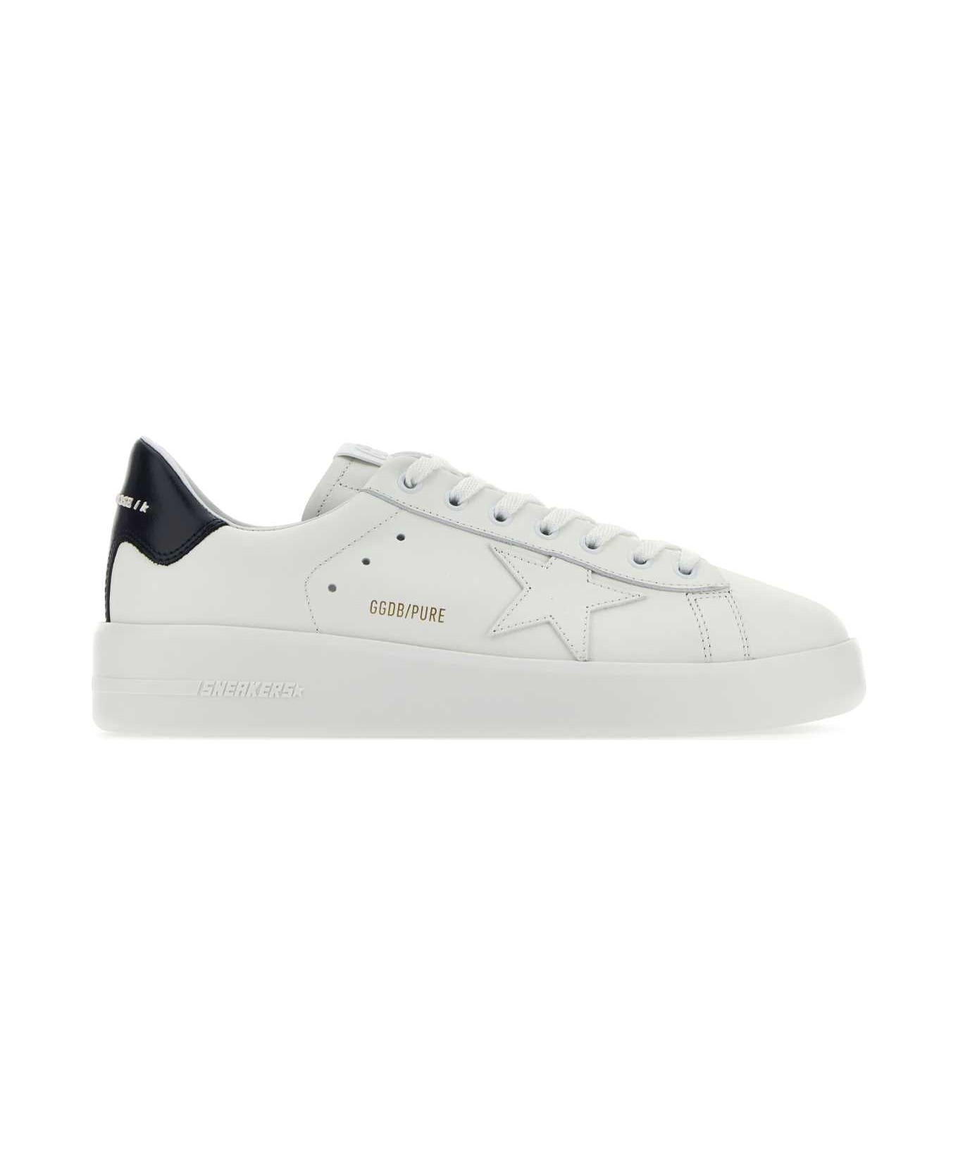 Golden Goose White Leather Pure New Sneakers - WHITEBLUE