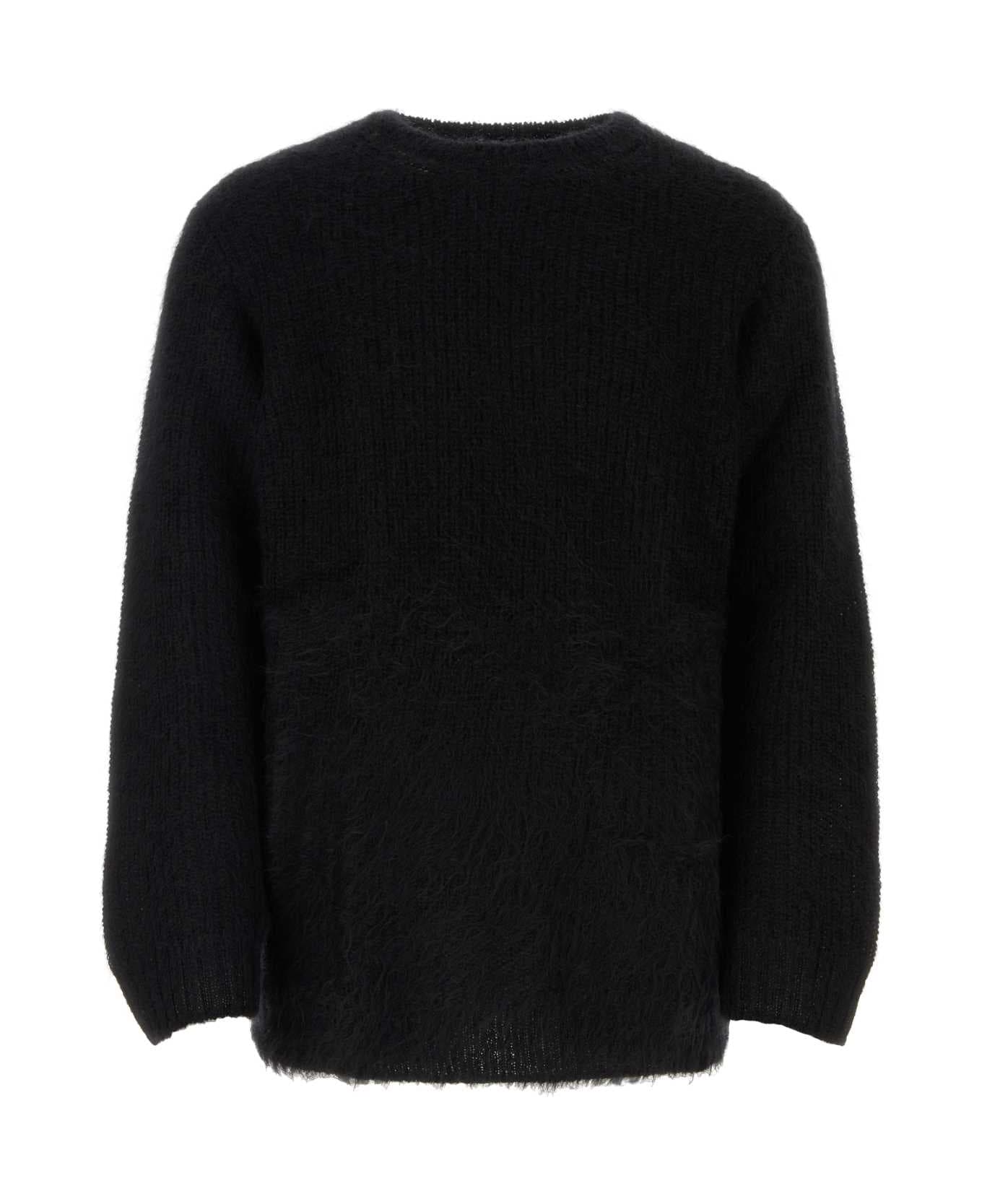 Yohji Yamamoto Black Mohair Blend Oversize Sweater - BLACK